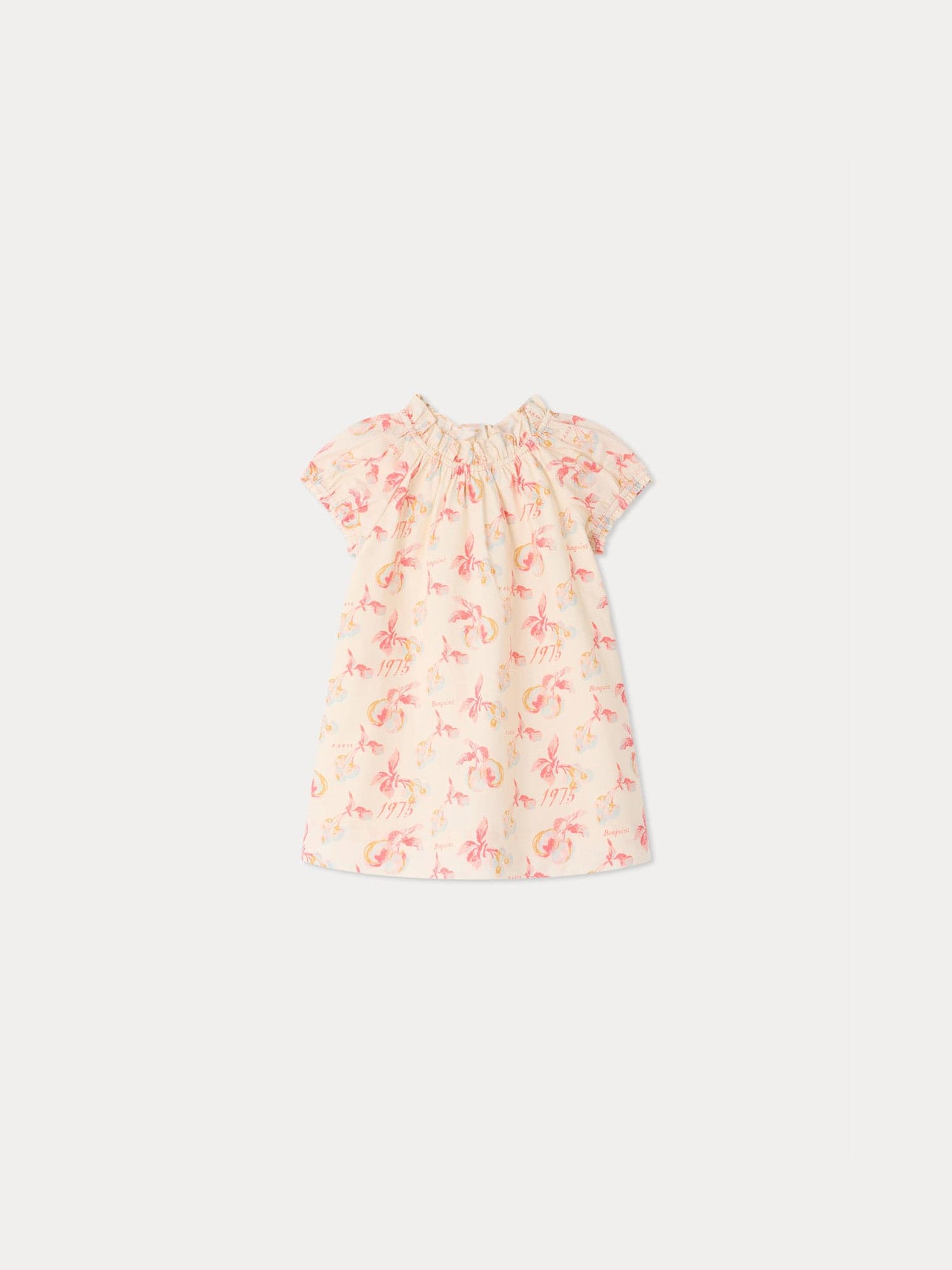 Sidwel baby dress with cherry print in organic cotton