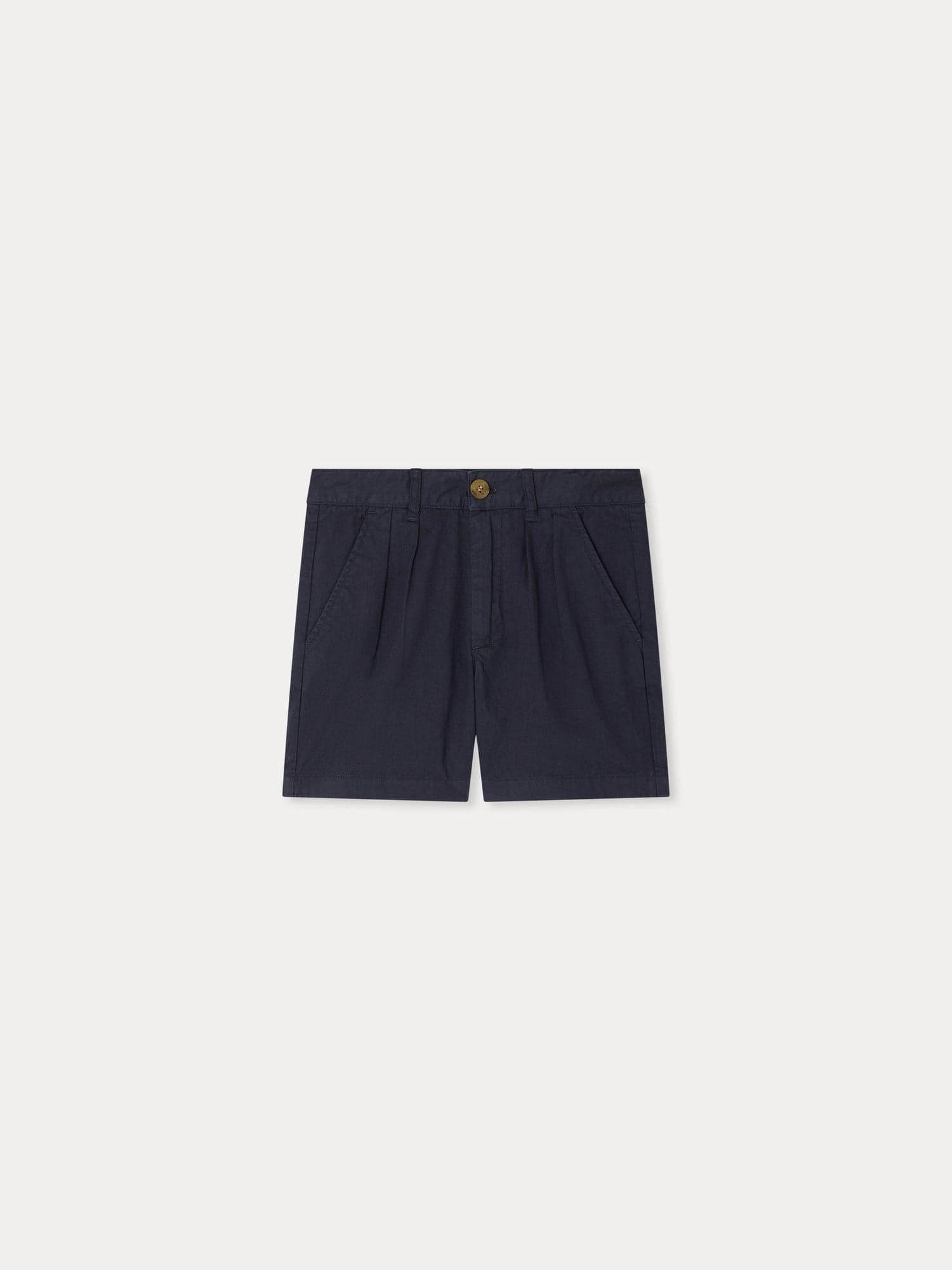 Charles navy blue chino bermuda shorts with pleats