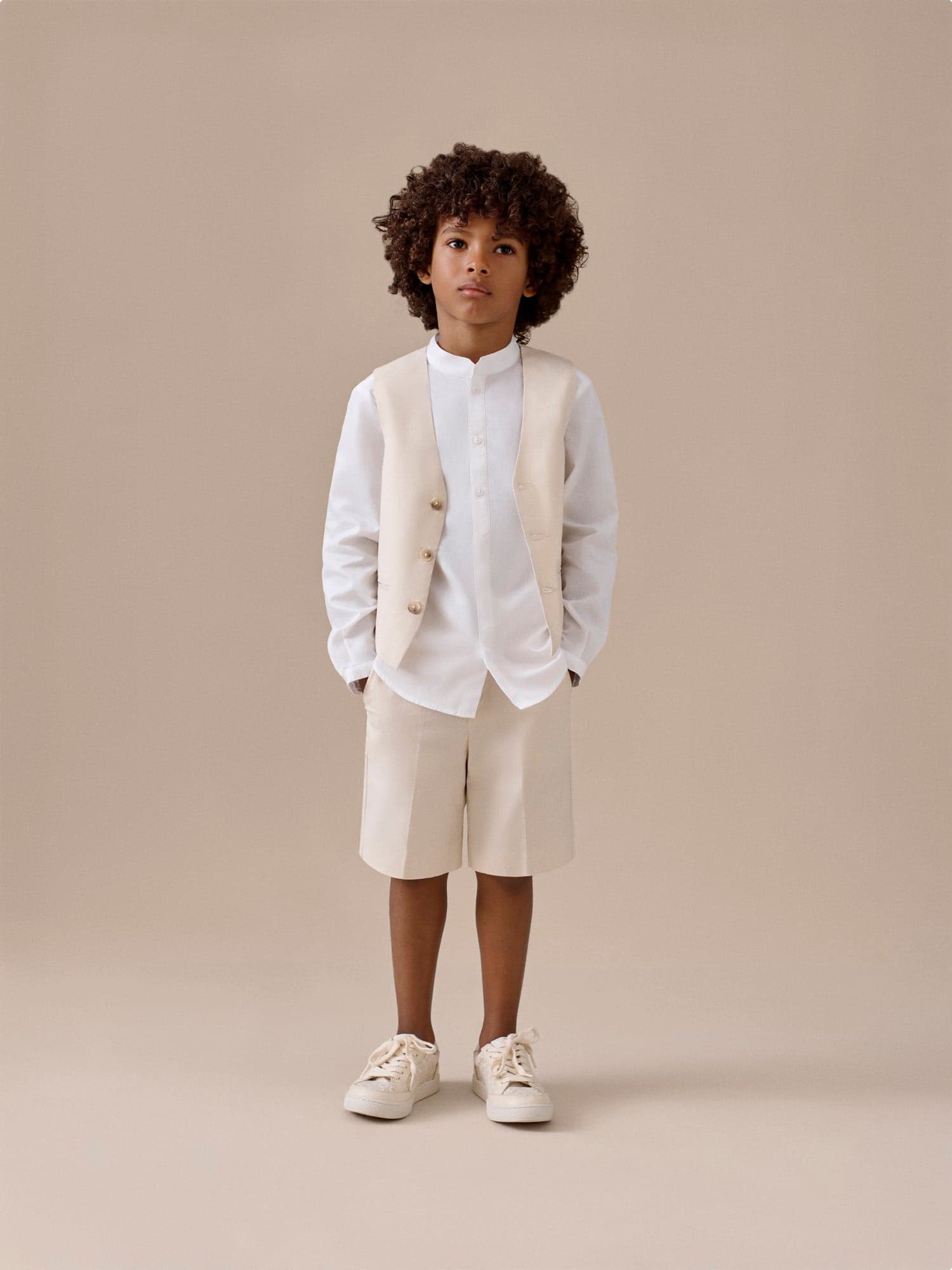 Elies shirt with mandarin collar in woven cotton