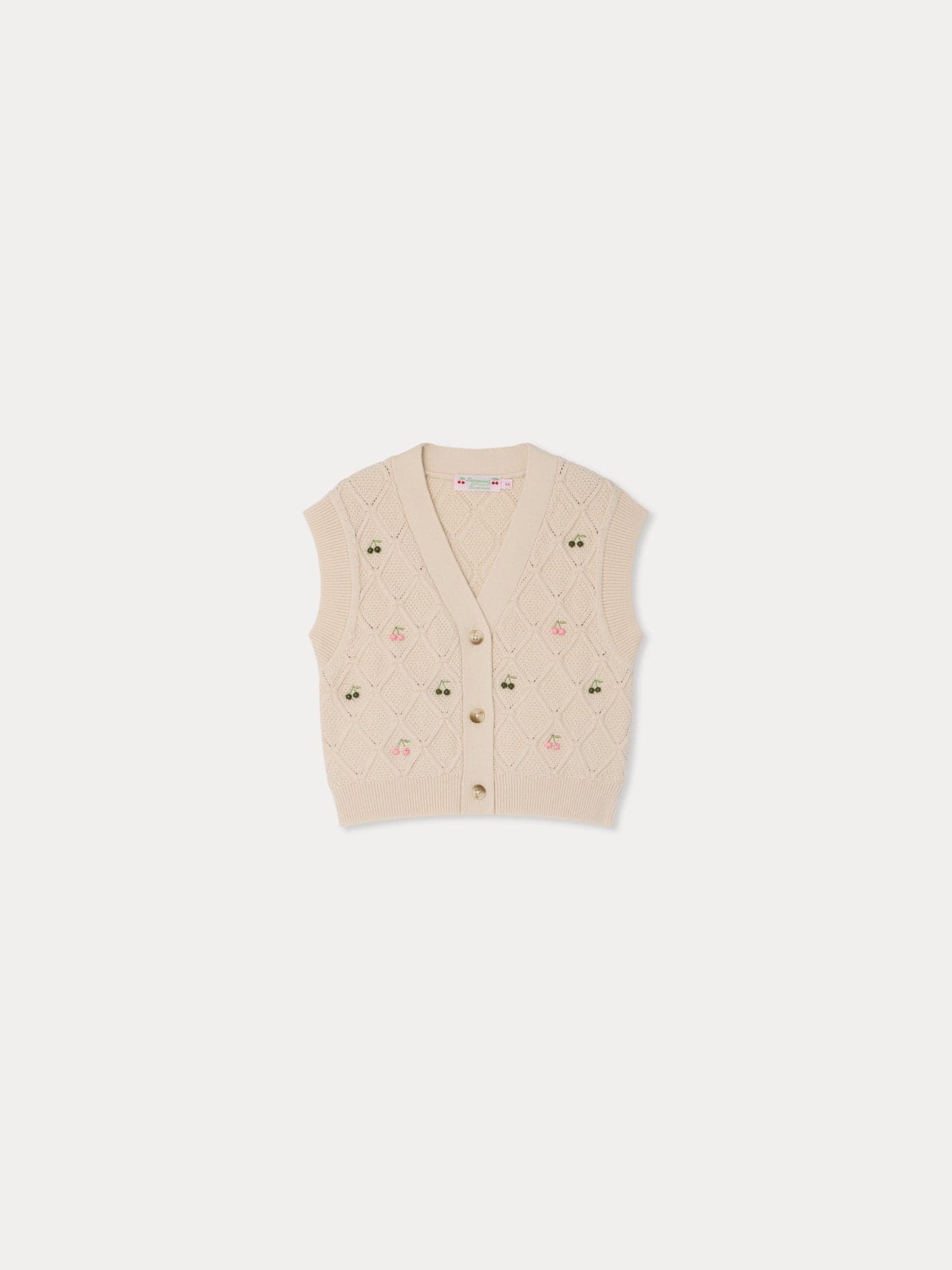 Lys V-neck cardigan with cherry embroidery