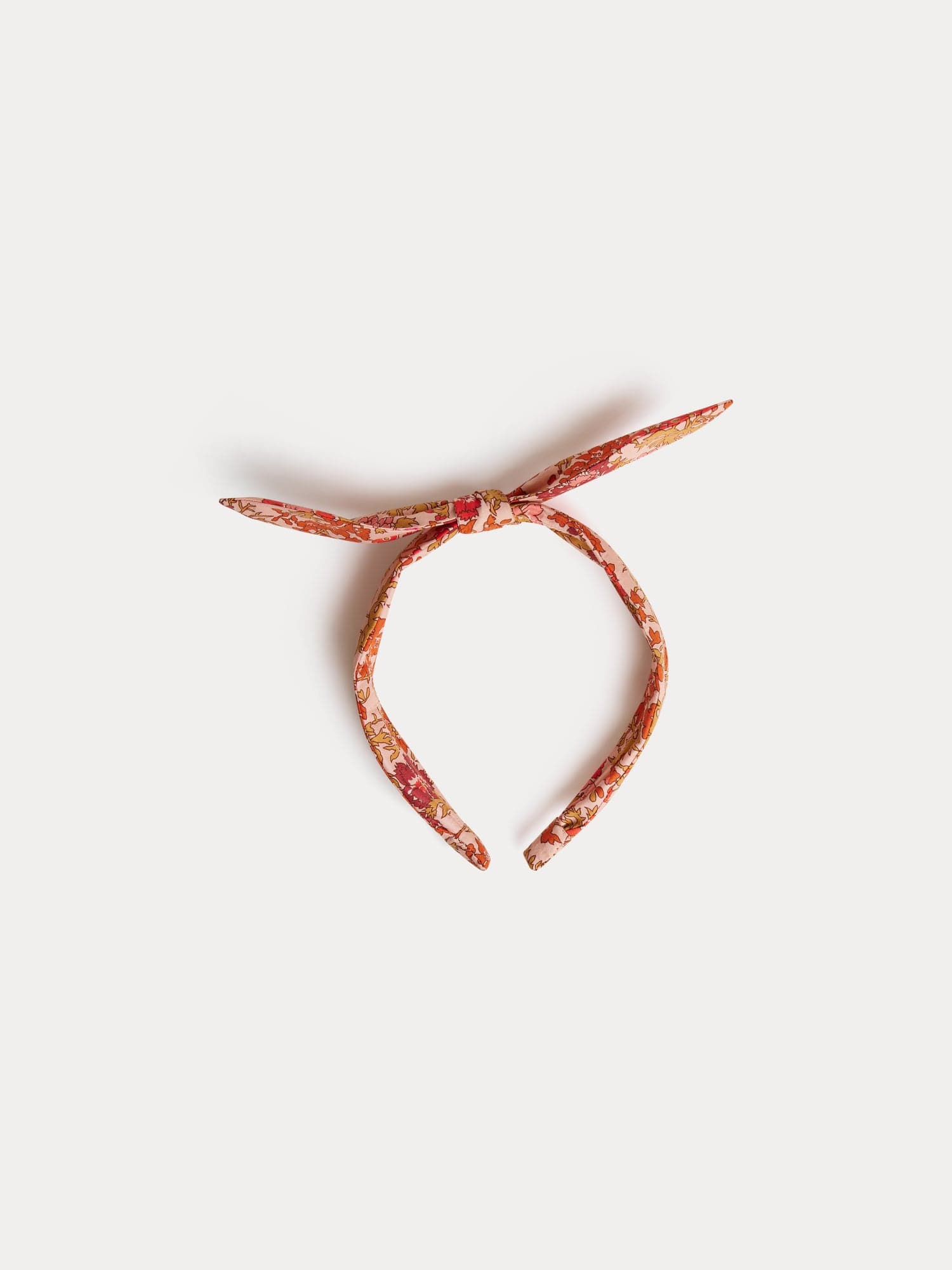 Lorette pink headband in Liberty organic cotton poplin fabric