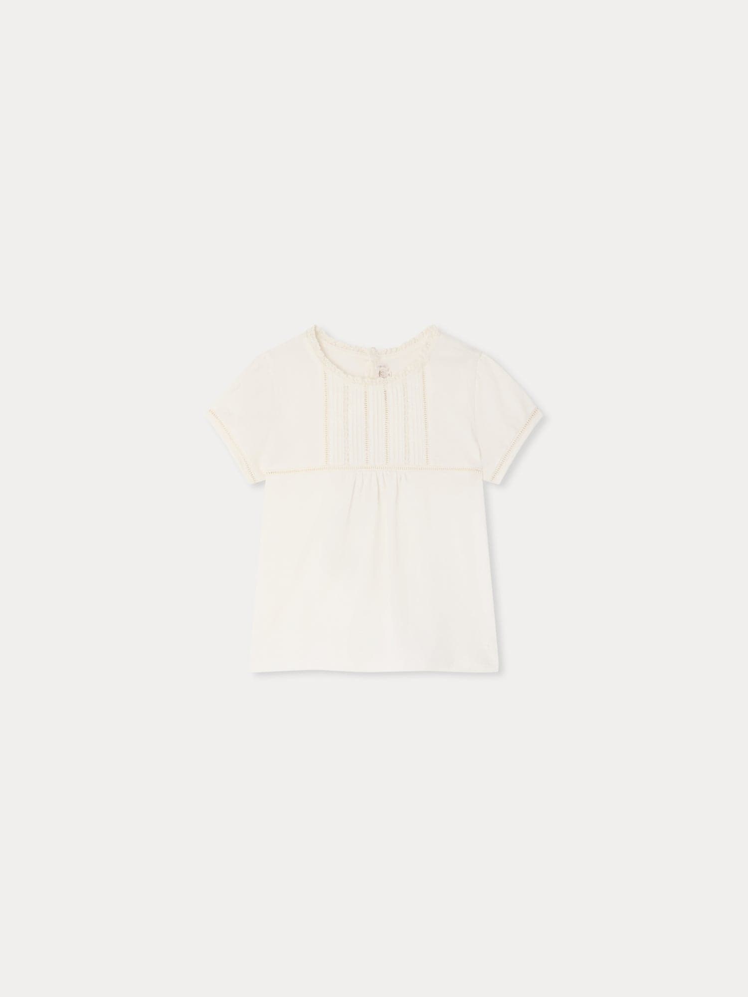 Capricia T-shirt with lace panel in organic cotton