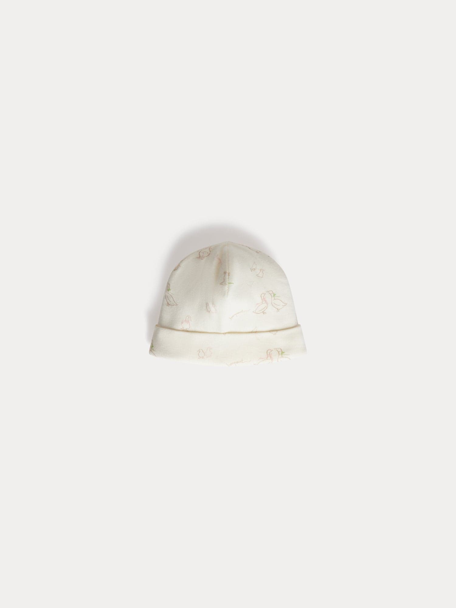Lyann goose print beanie in organic cotton