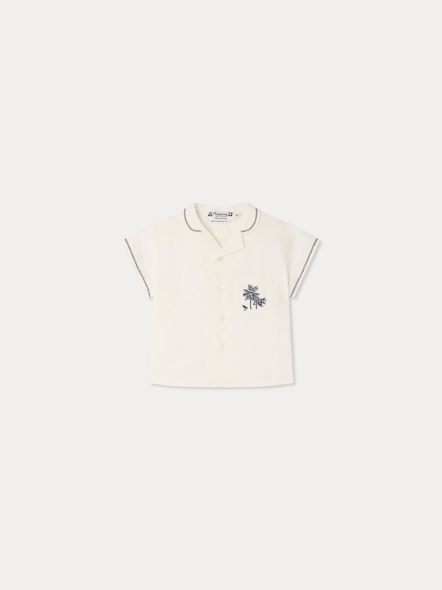 Lennar embroidered shirt in organic cotton poplin