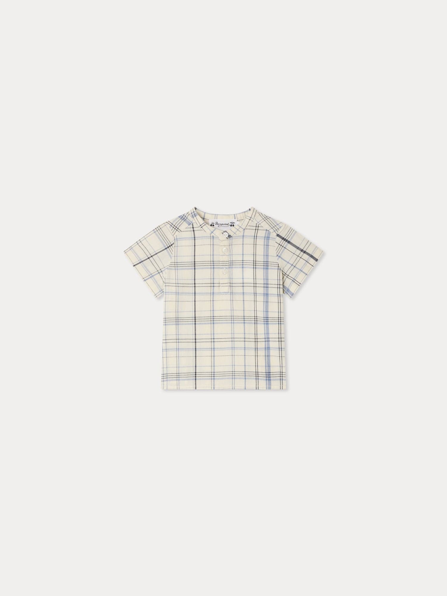 Cesari checkered mandarin collar shirt