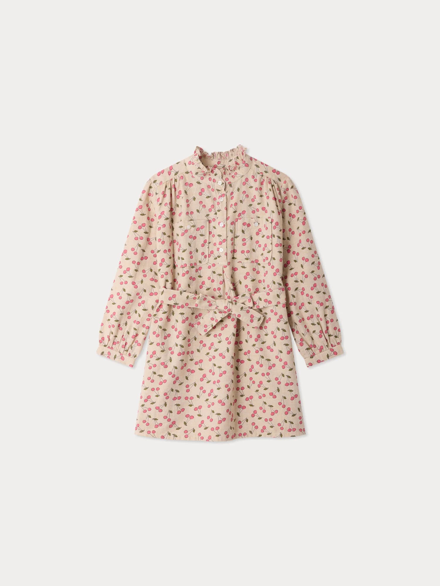 Tiphany cherry print dress in organic cotton
