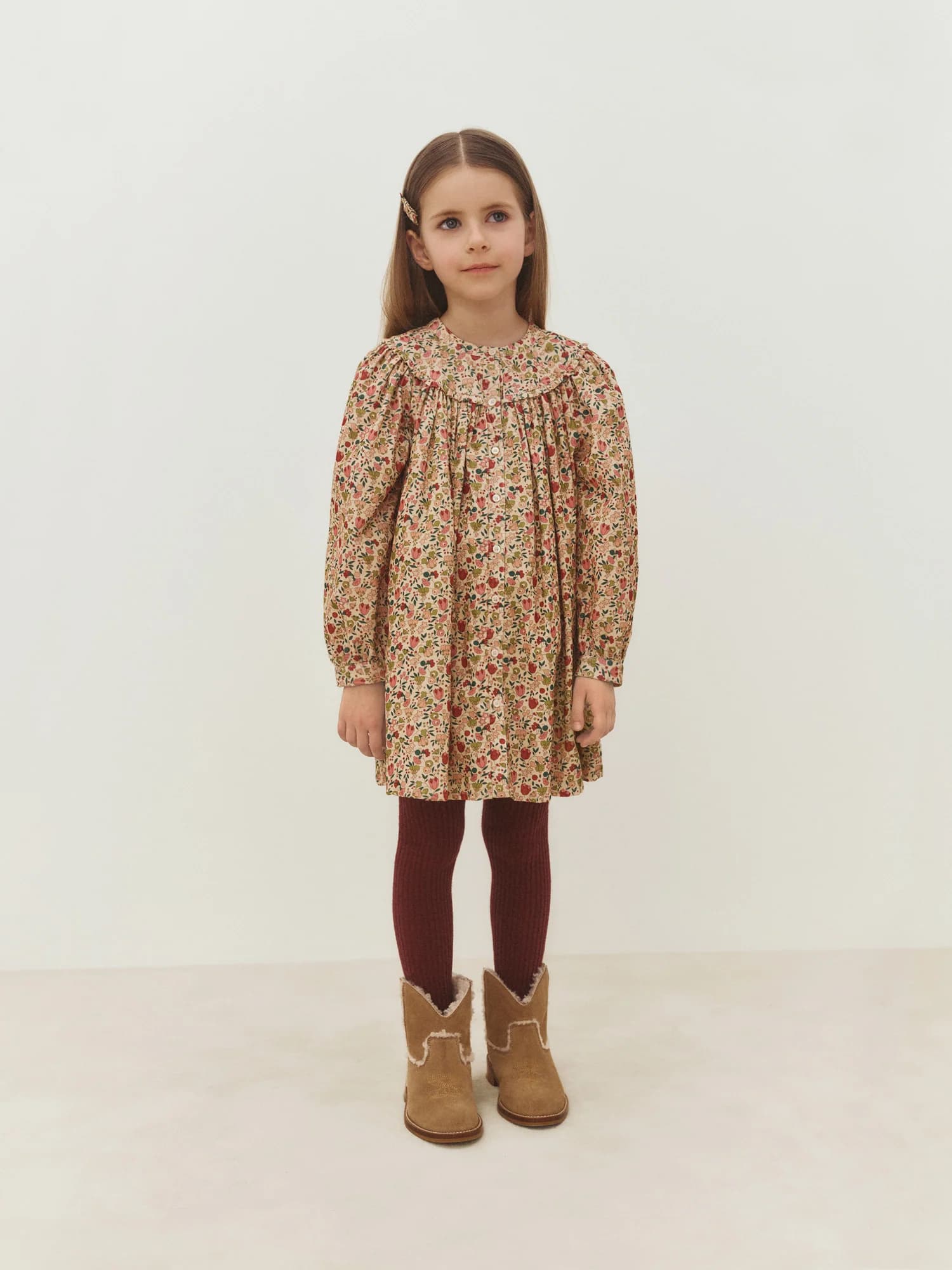 Mavis dress with a ruffled collar