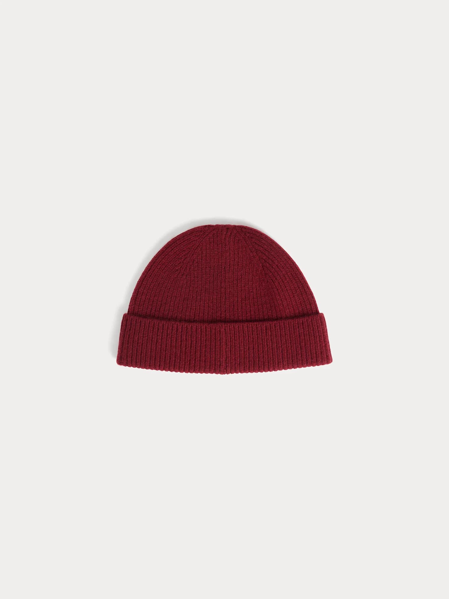 Benny burgundy cashmere beanie with turn-up