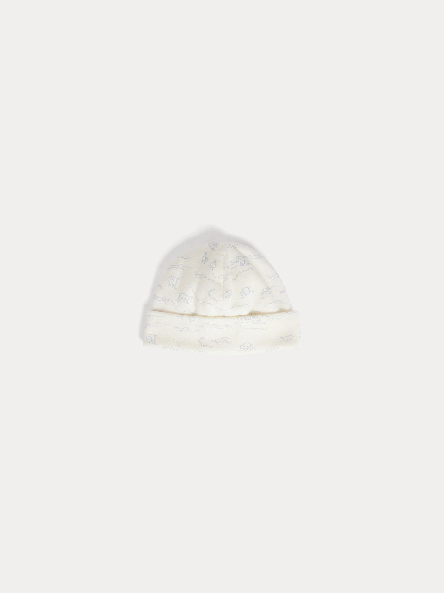 Lyann beanie with sheep print in organic cotton