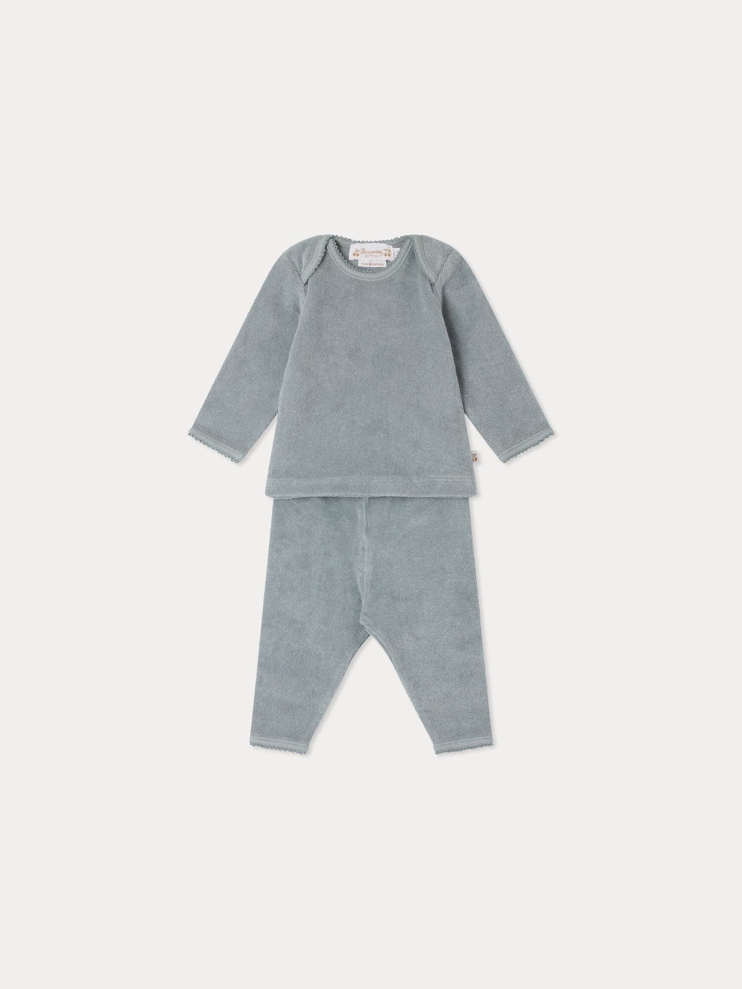 Timi set in blue organic terry cotton