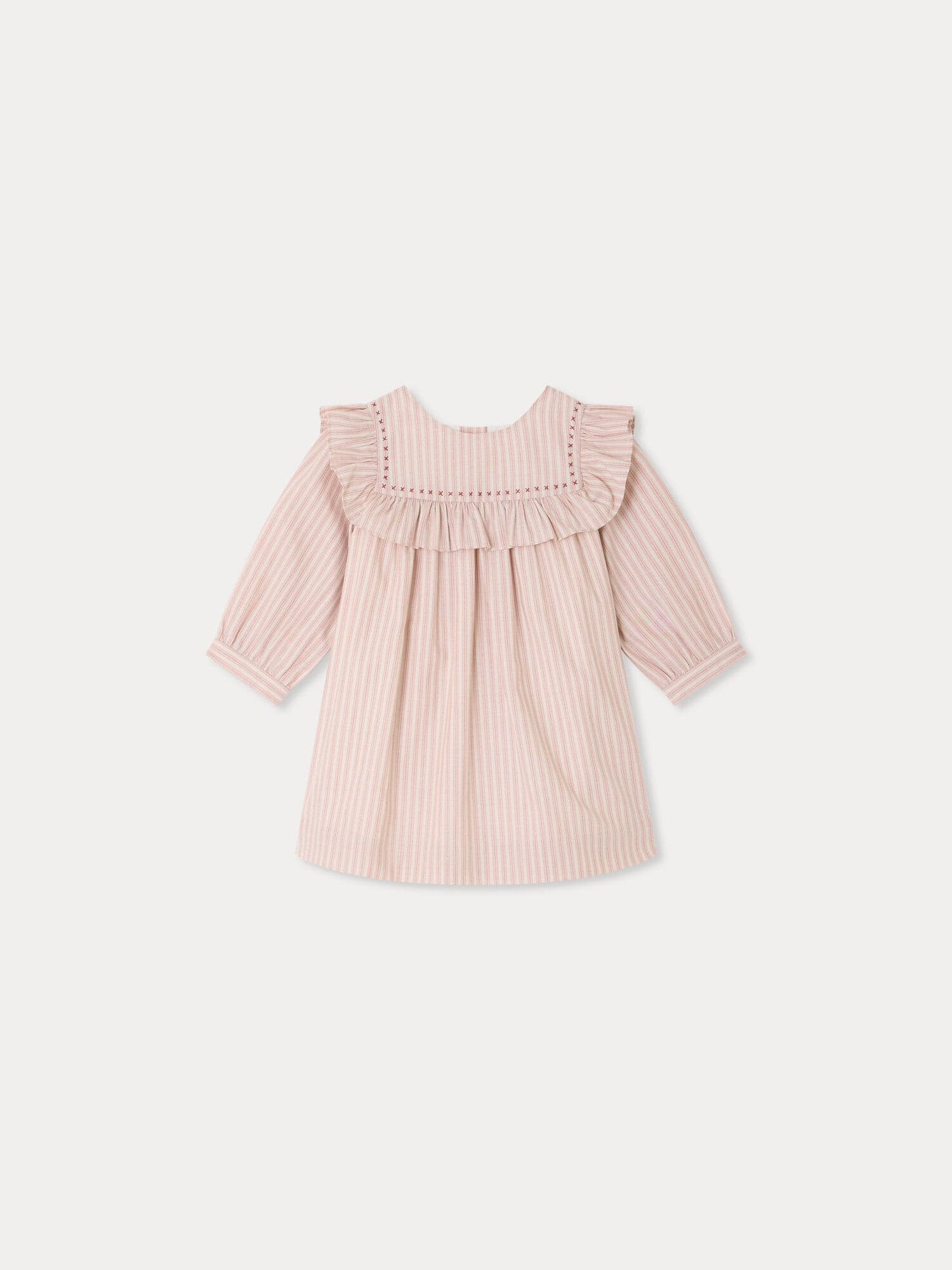 Meiki baby hand-embroidered dress in organic cotton