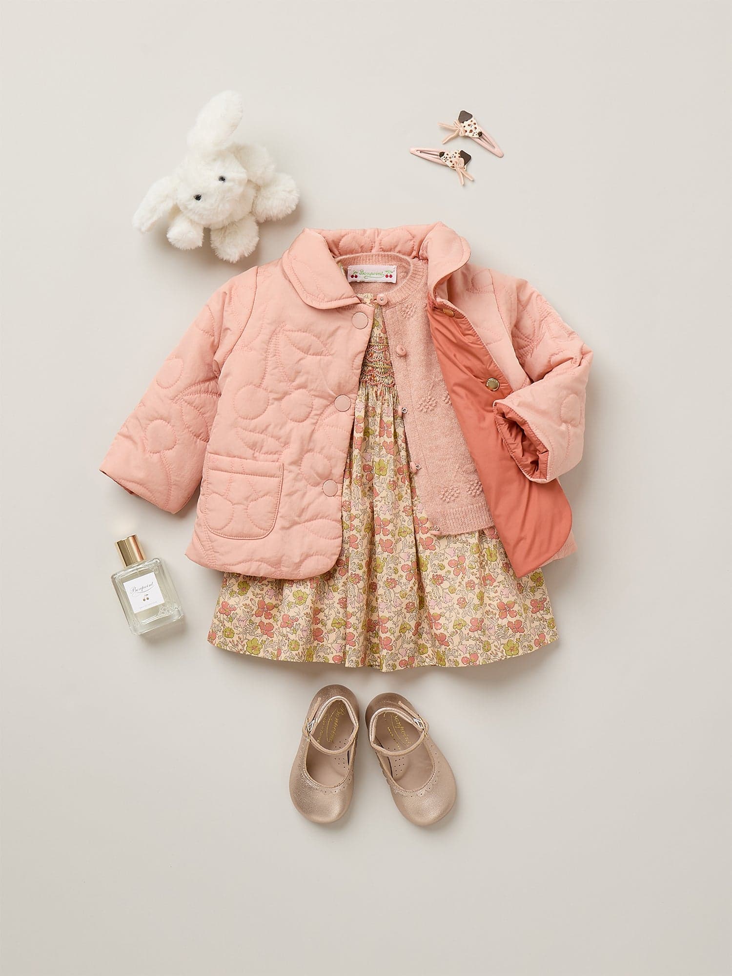 Juno baby reversible and quilted cherry jacket