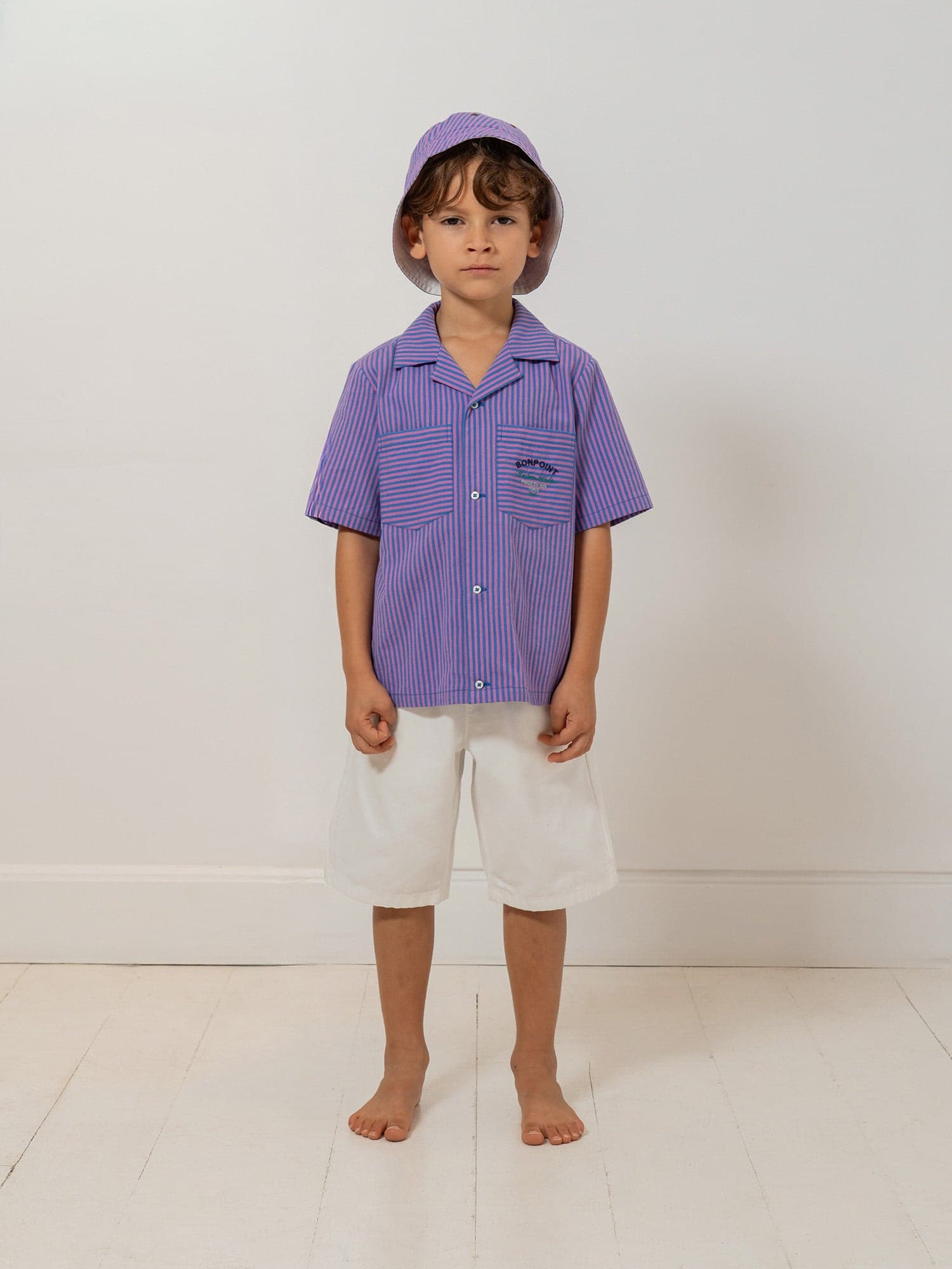 Fabri striped shirt with organic cotton embroidery