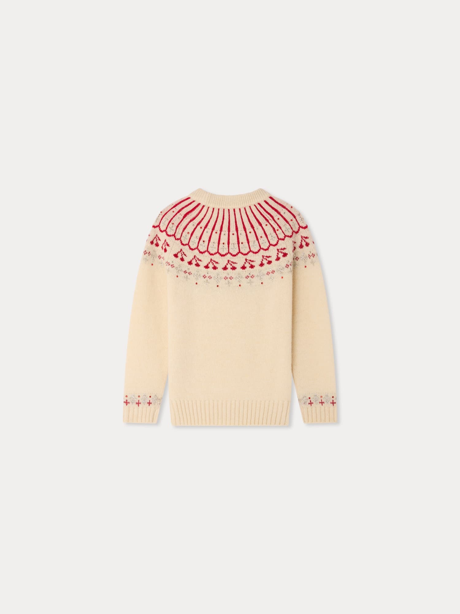 Malena jacquard jumper with cherries in wool