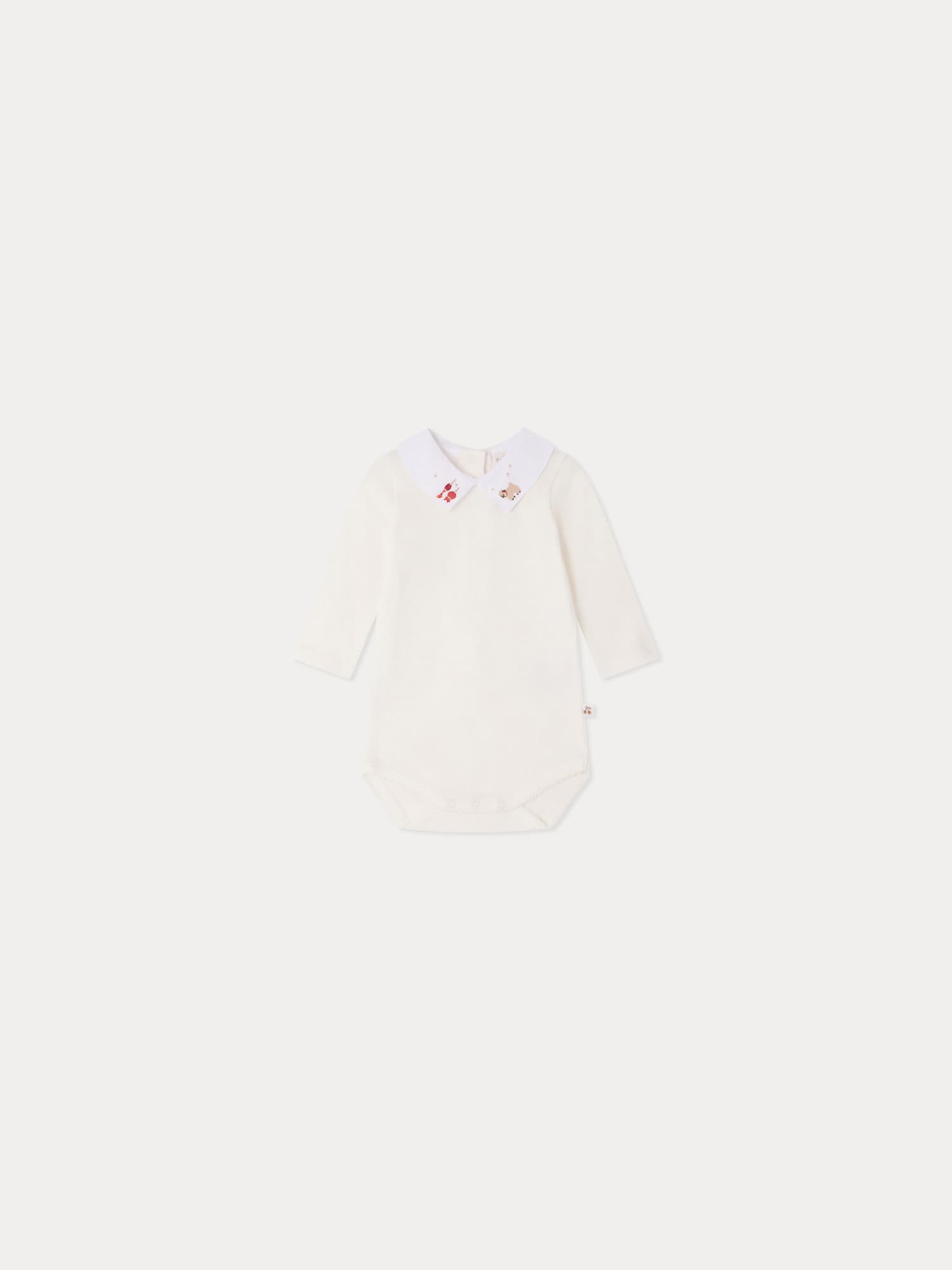Septembre bodysuit with embroidered collar in organic cotton