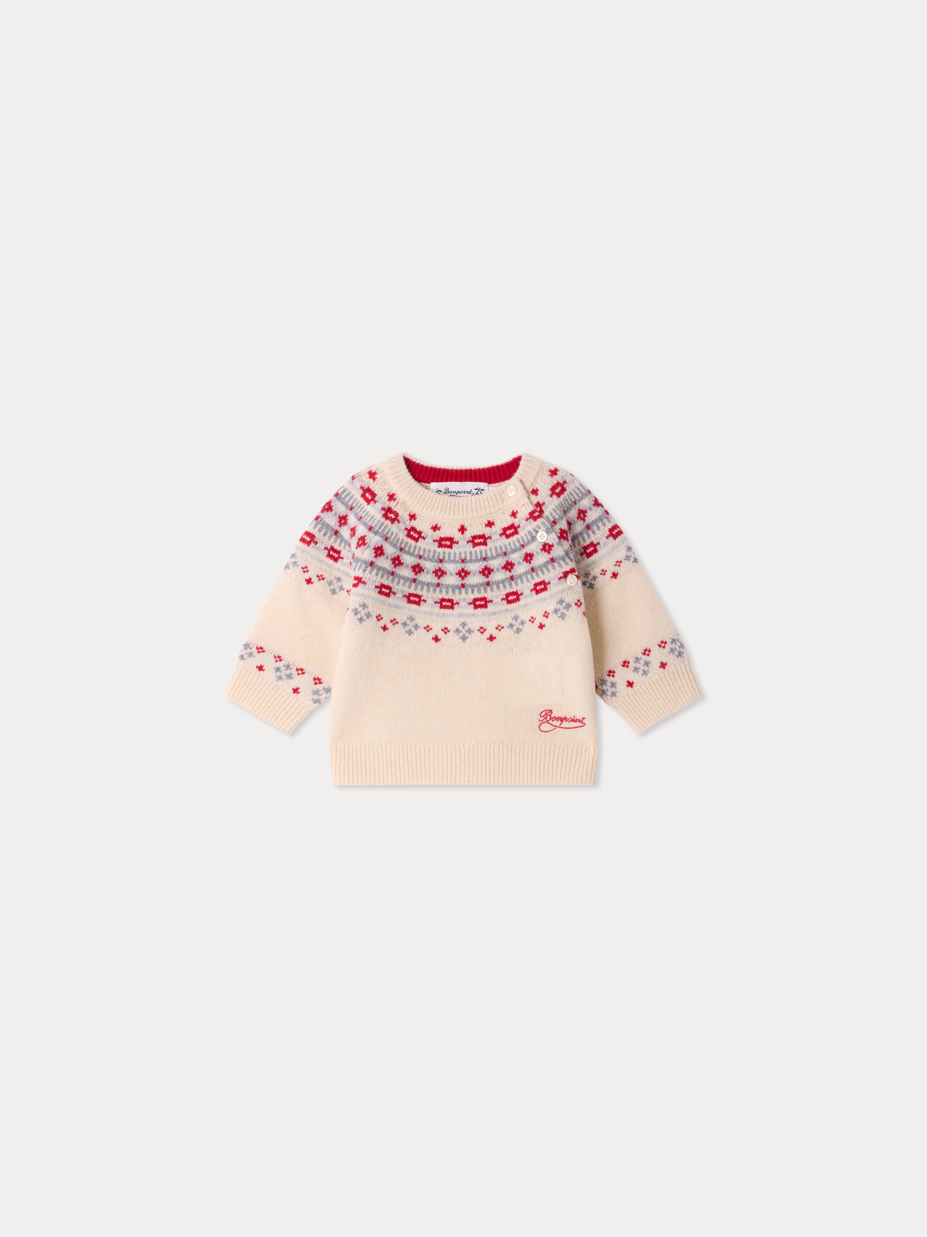 Melrose baby jacquard jumper in wool