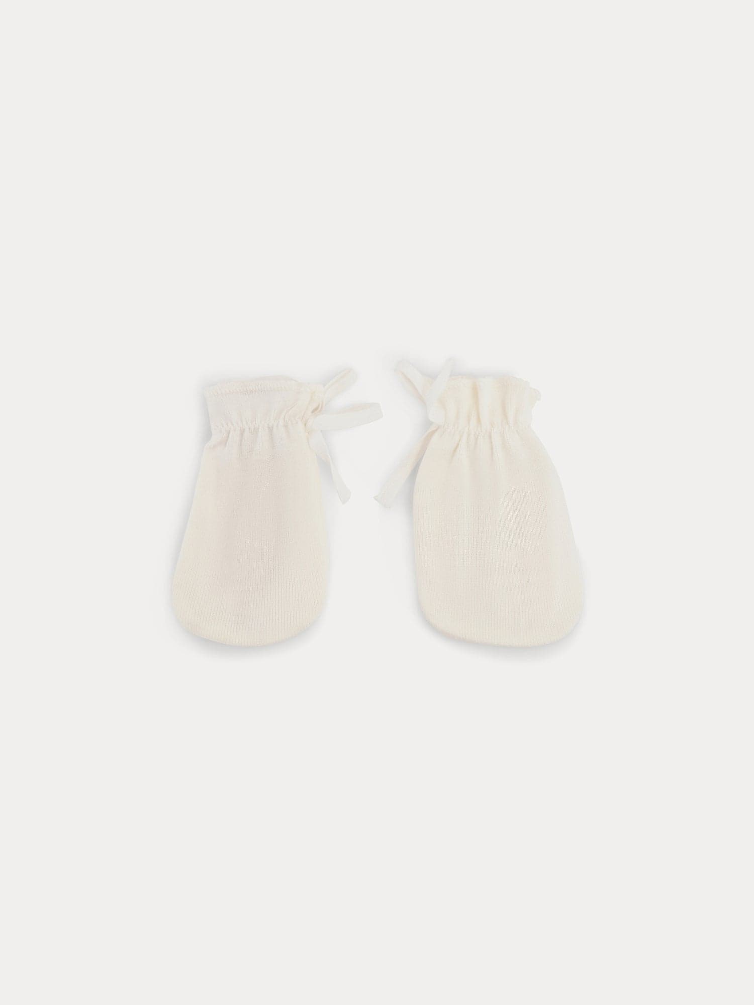 Organic cotton mittens milk white