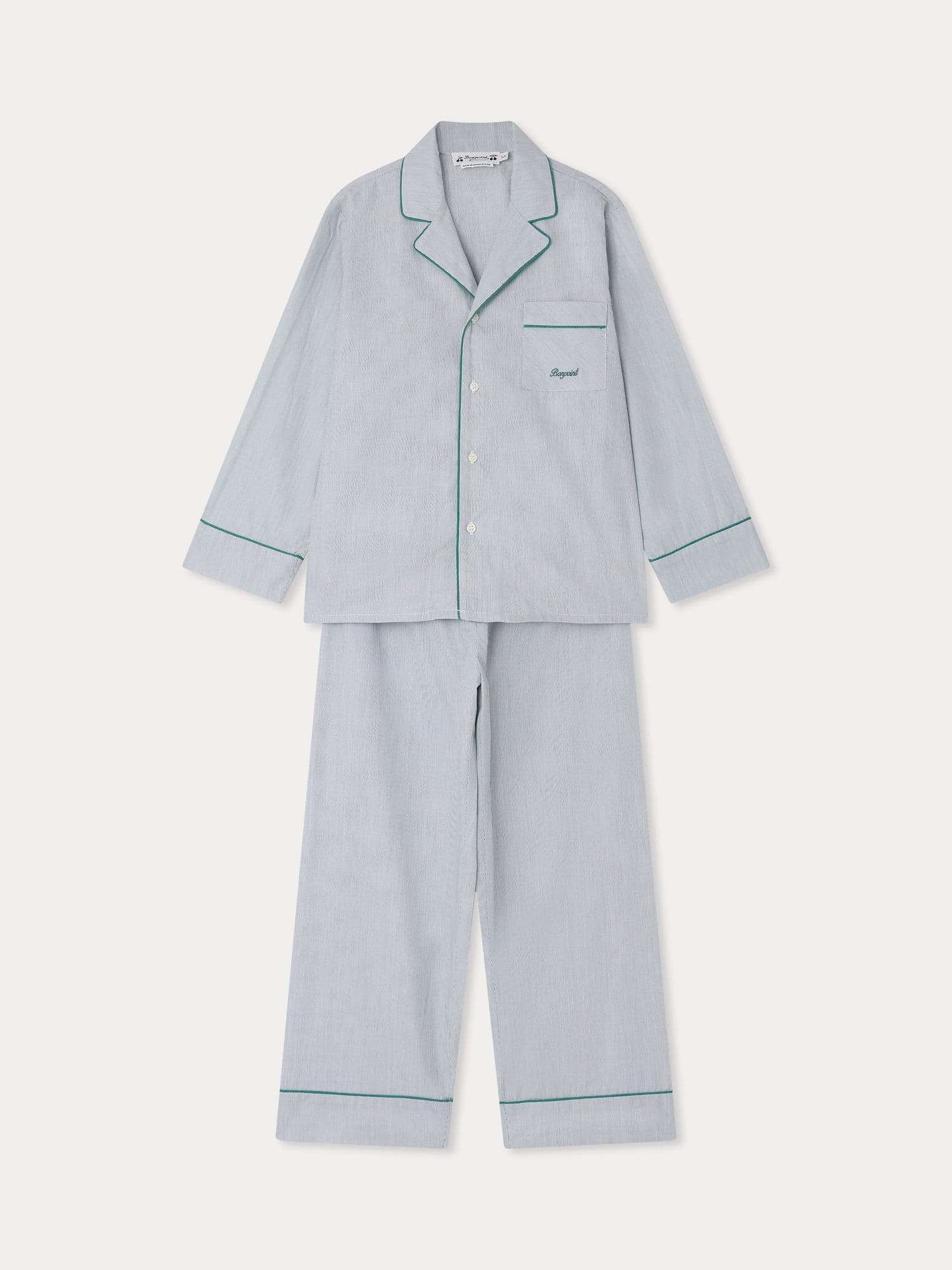 Sleeper shirt pyjamas with contrasting piping