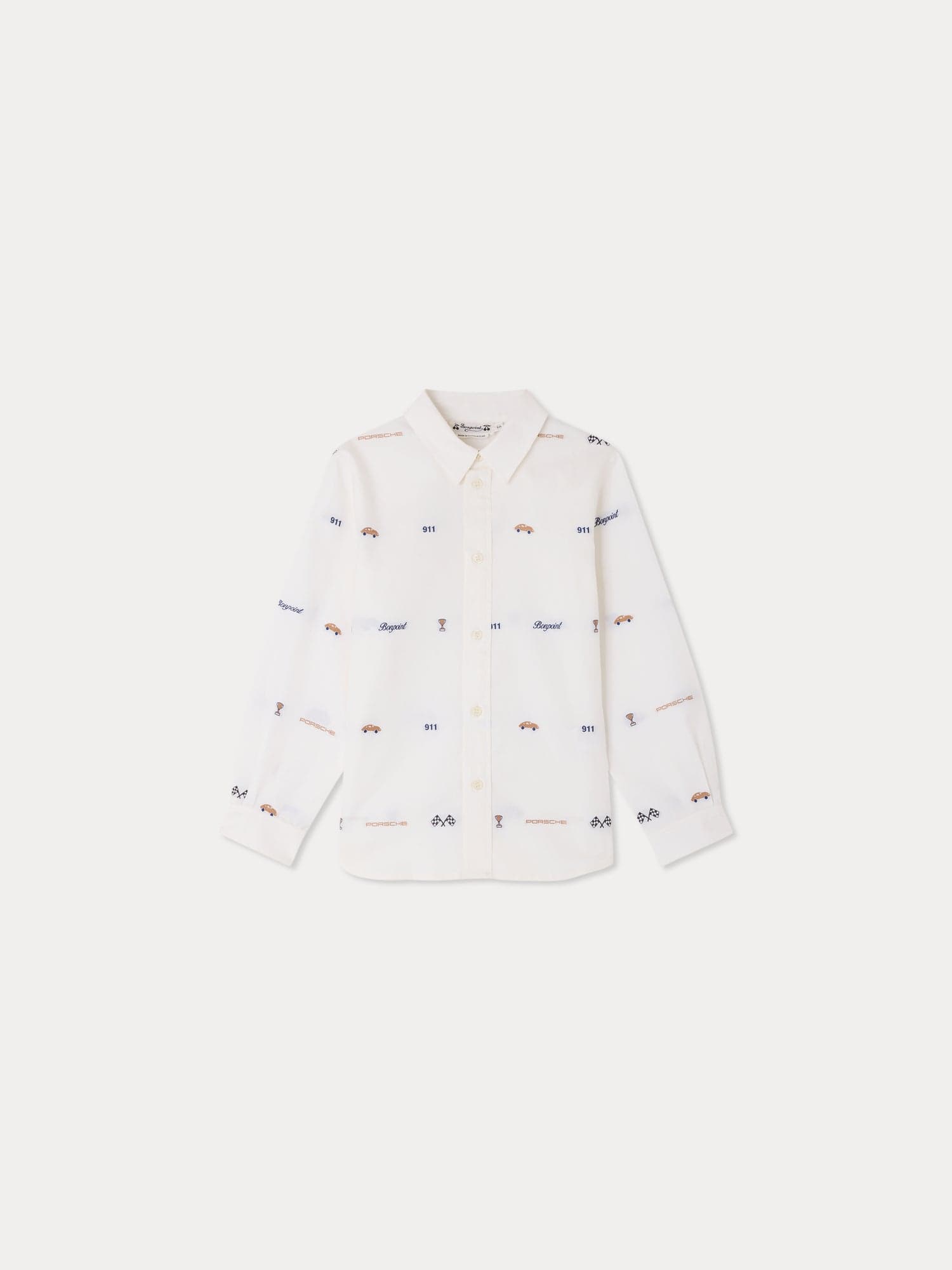 Bonpoint x Porsche Daho shirt in light organic cotton jacquard