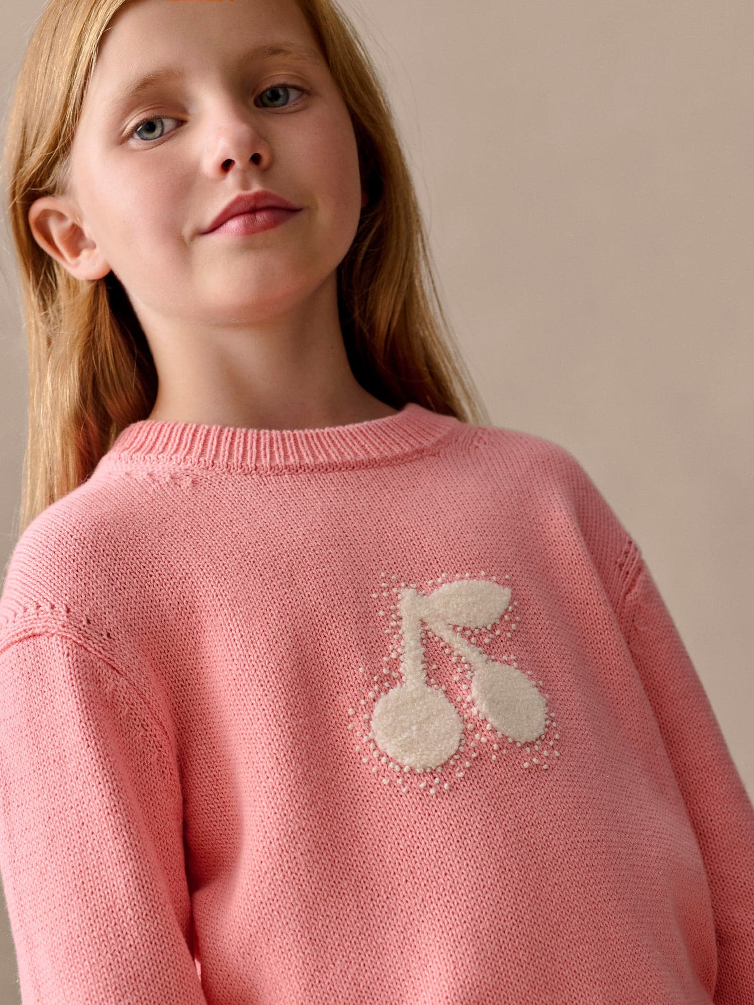 Liesel cherry embroidered sweater