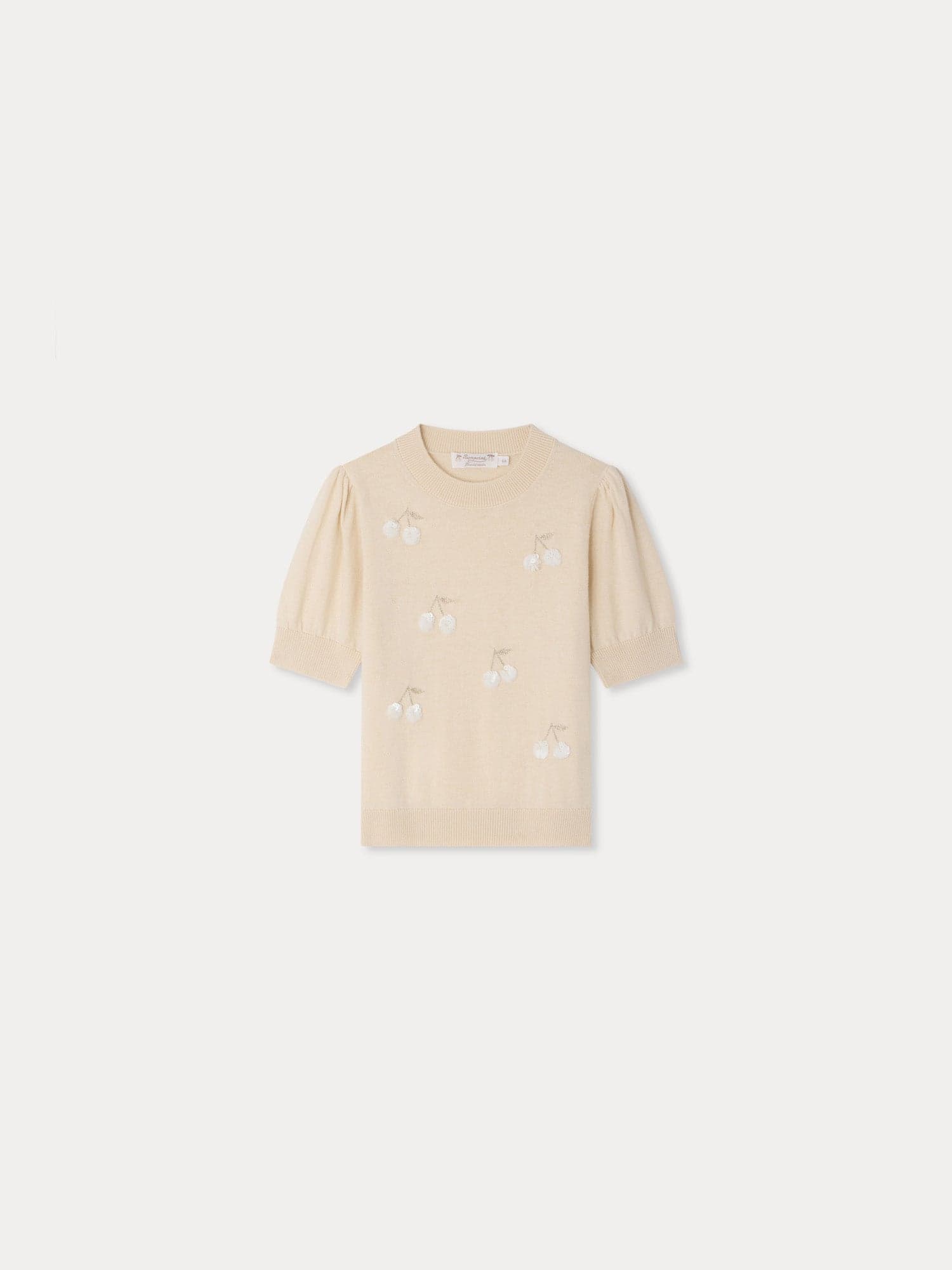 Leola sweater with hand-embroidered sequins and balloon sleeves