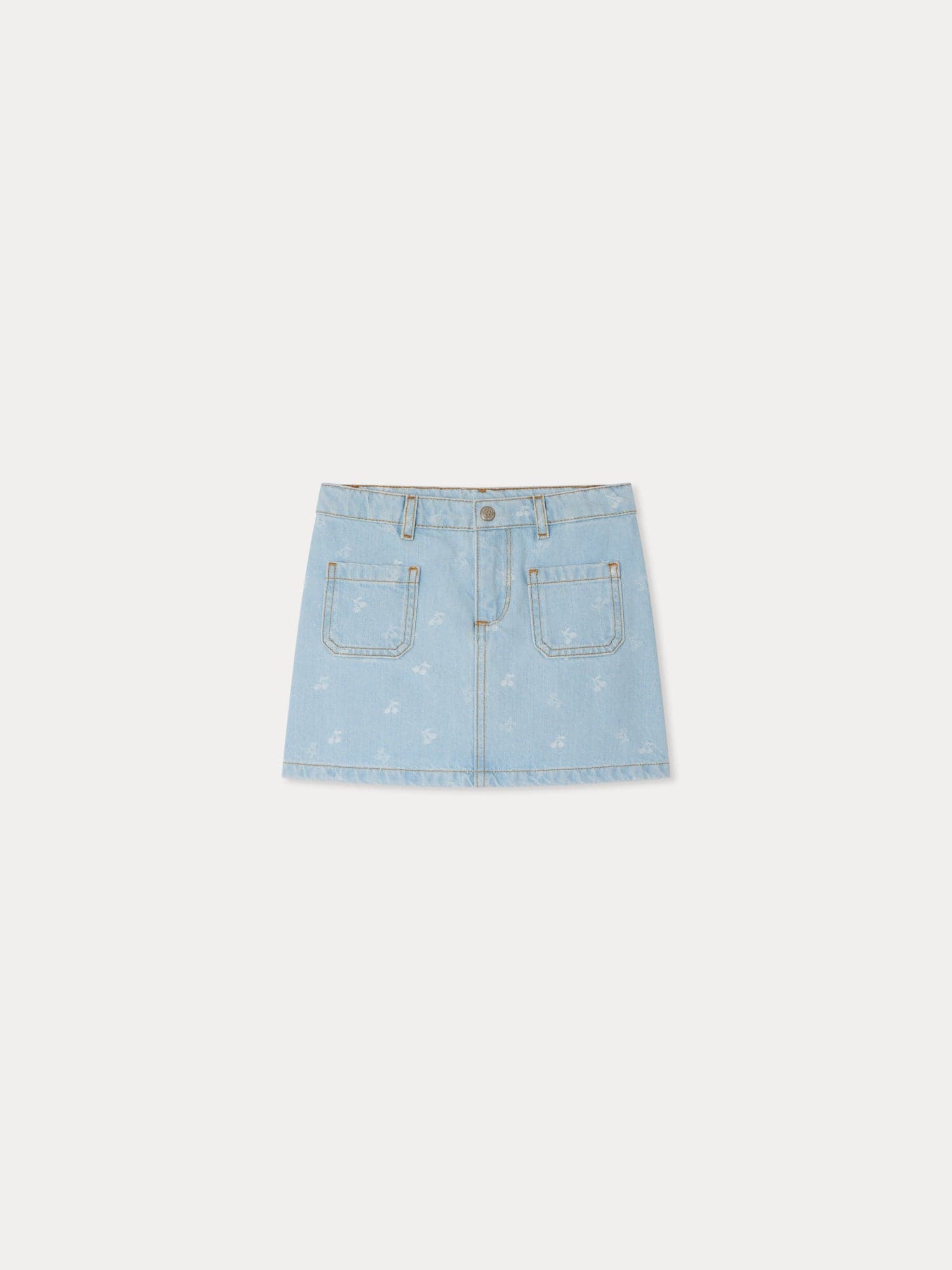 Tison skirt in cherry jacquard denim