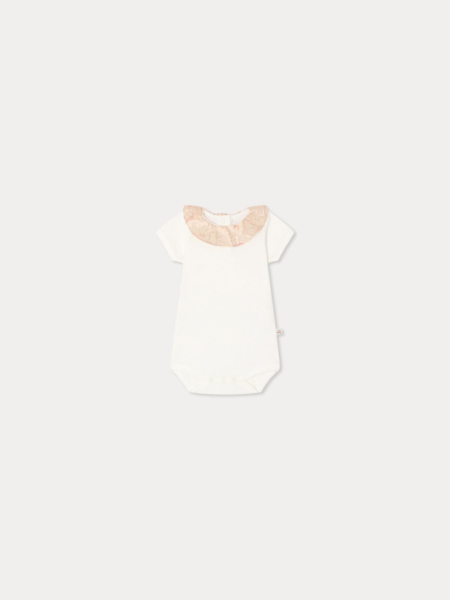 June bodysuit with Liberty fabric collar in organic cotton
