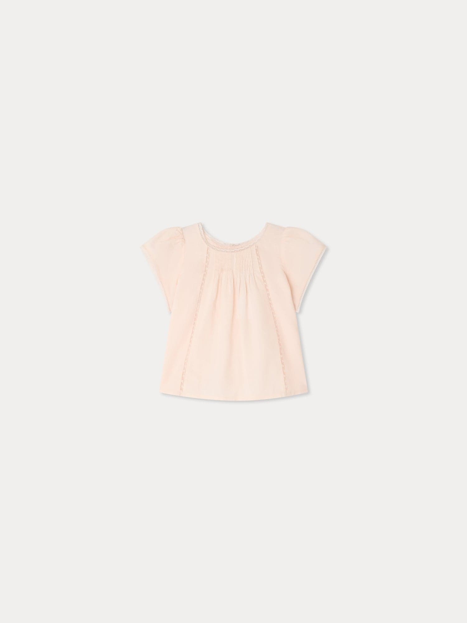 Lacacia blouse in organic cotton voile and Calais lace