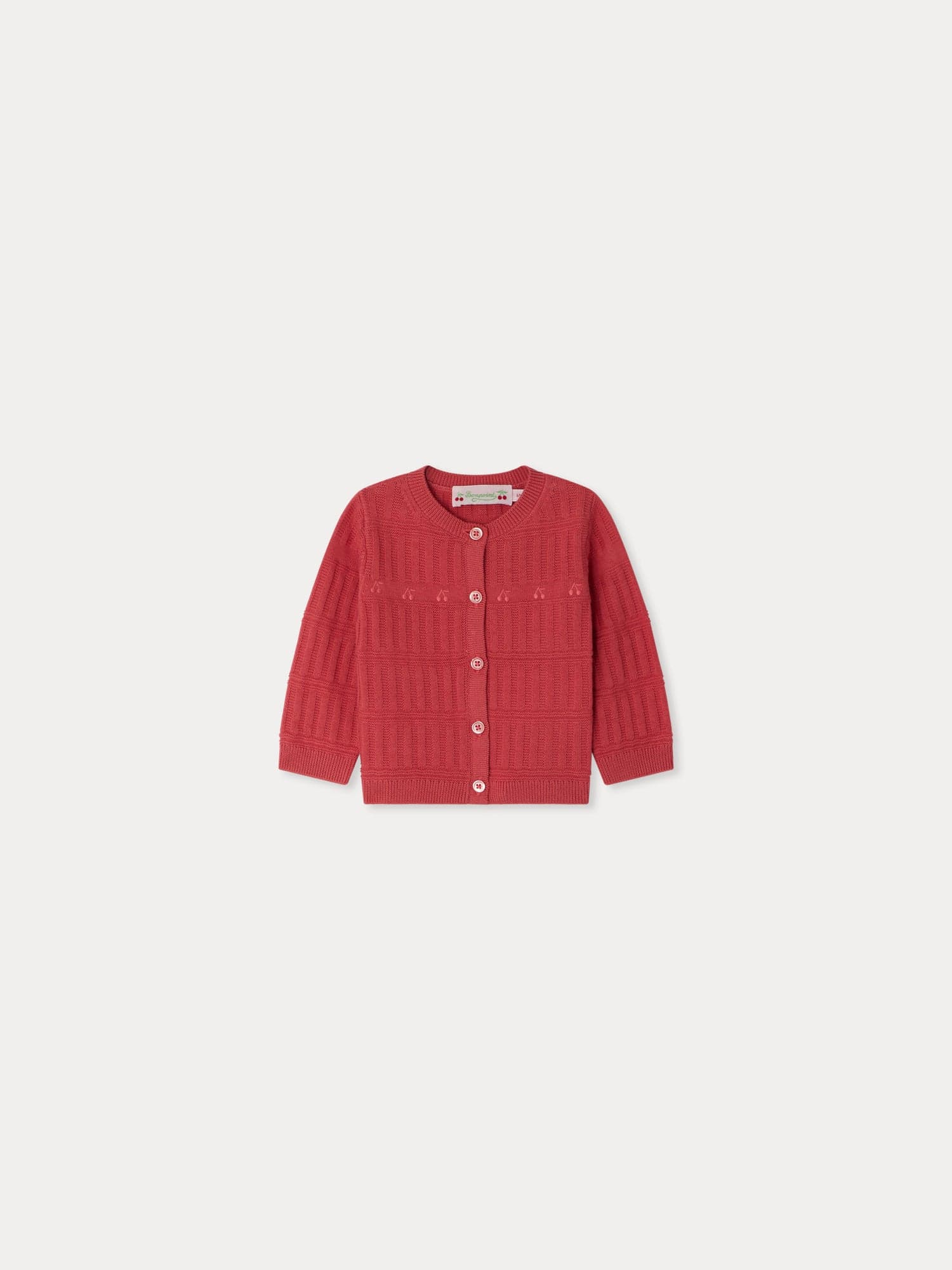 Giovina cardigan with cherry embroidery in organic cotton