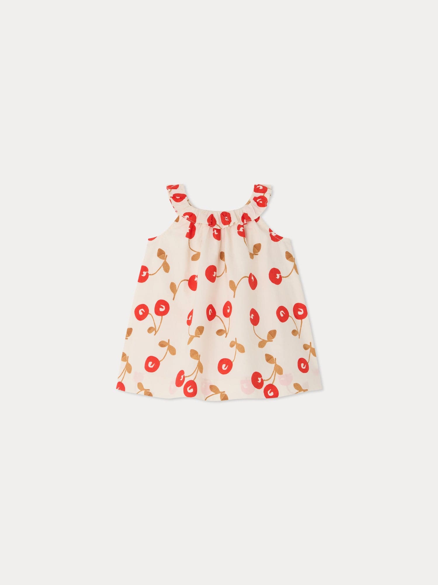 Niniki ruffled dress in organic cotton poplin