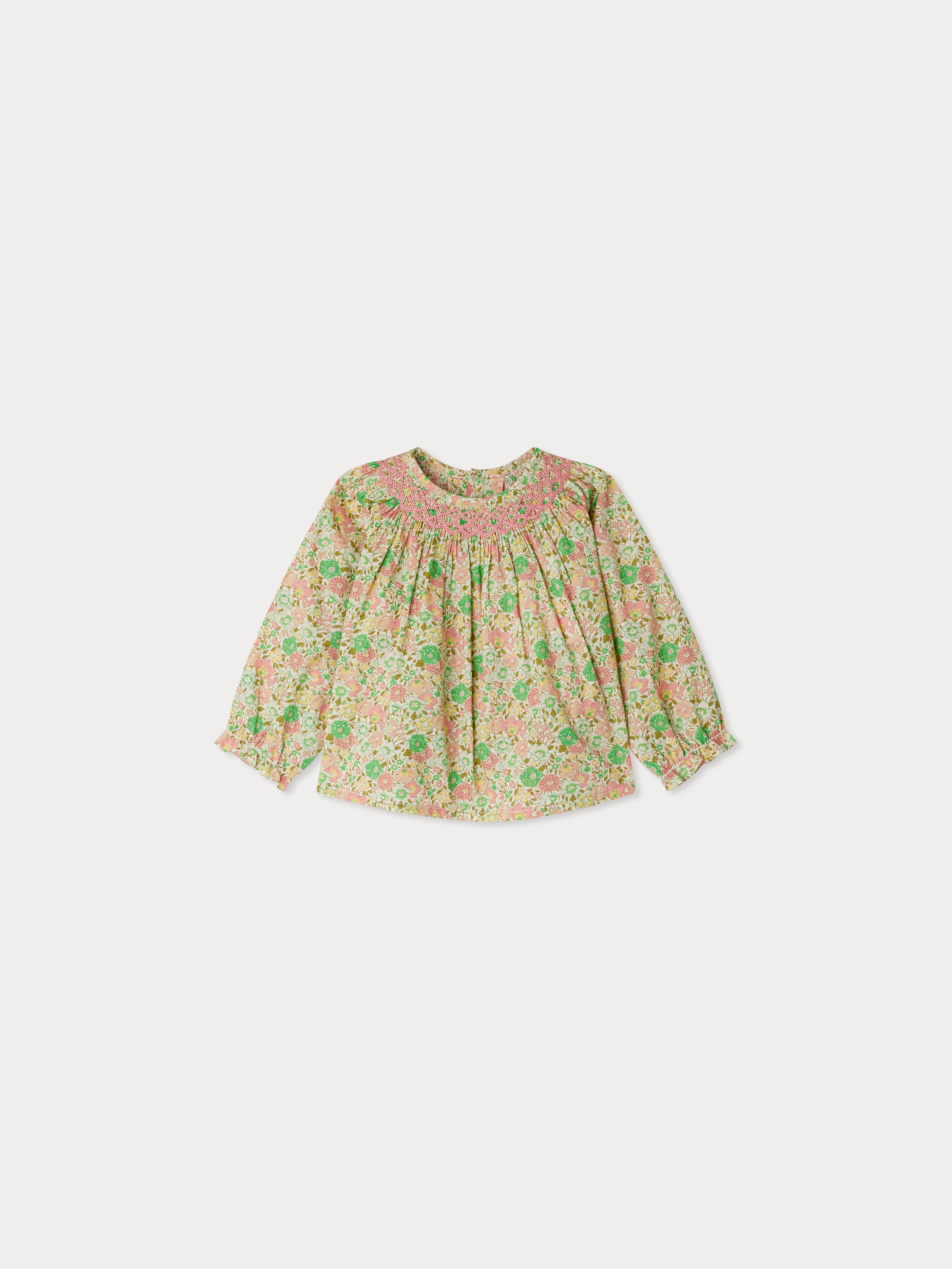 BLOUSE SMOCKEE GRIOTTE