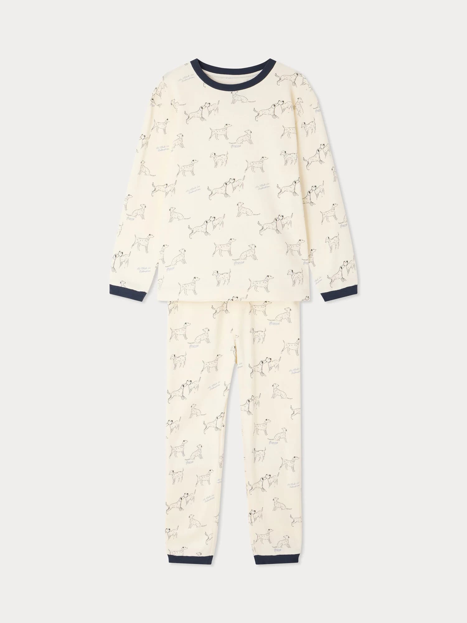 Planet pyjamas with dog motif in organic cotton