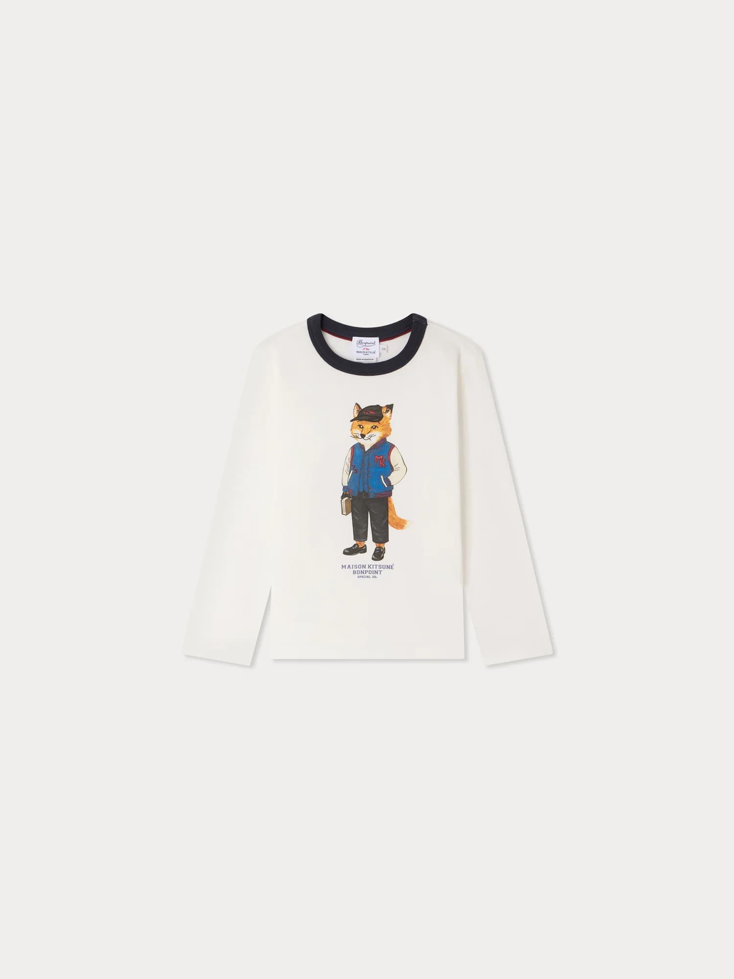 Bonpoint x Maison Kitsuné Tadda fox print T-shirt in organic cotton