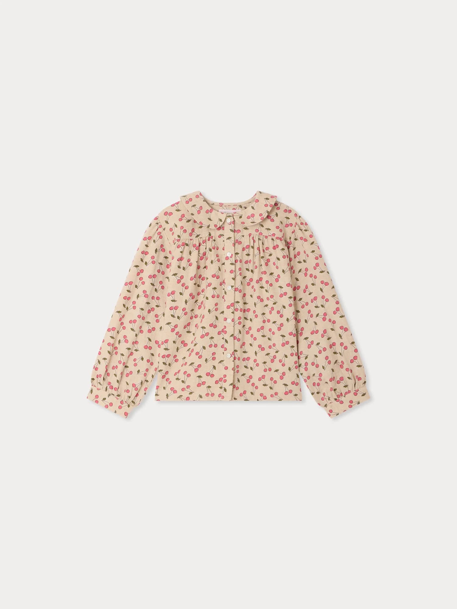 Josseline Peter Pan collar cherry print blouse in organic cotton