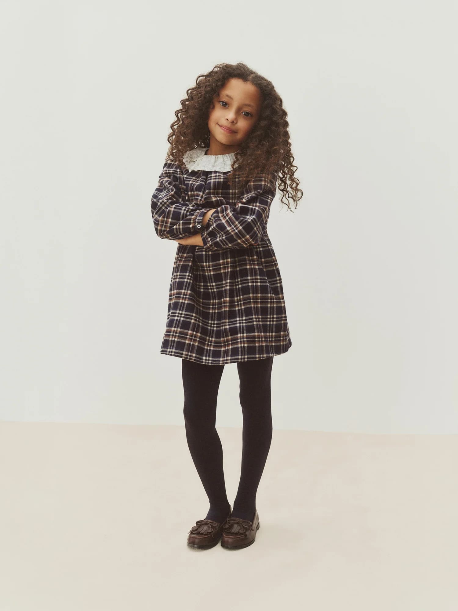Baptistine checked dress in organic cotton