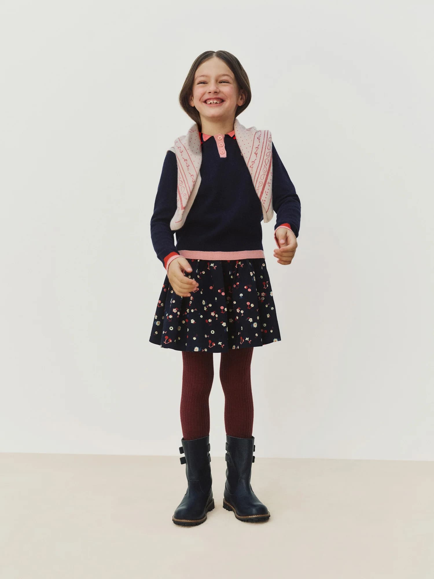 Suzon skirt with cherry print in organic cotton