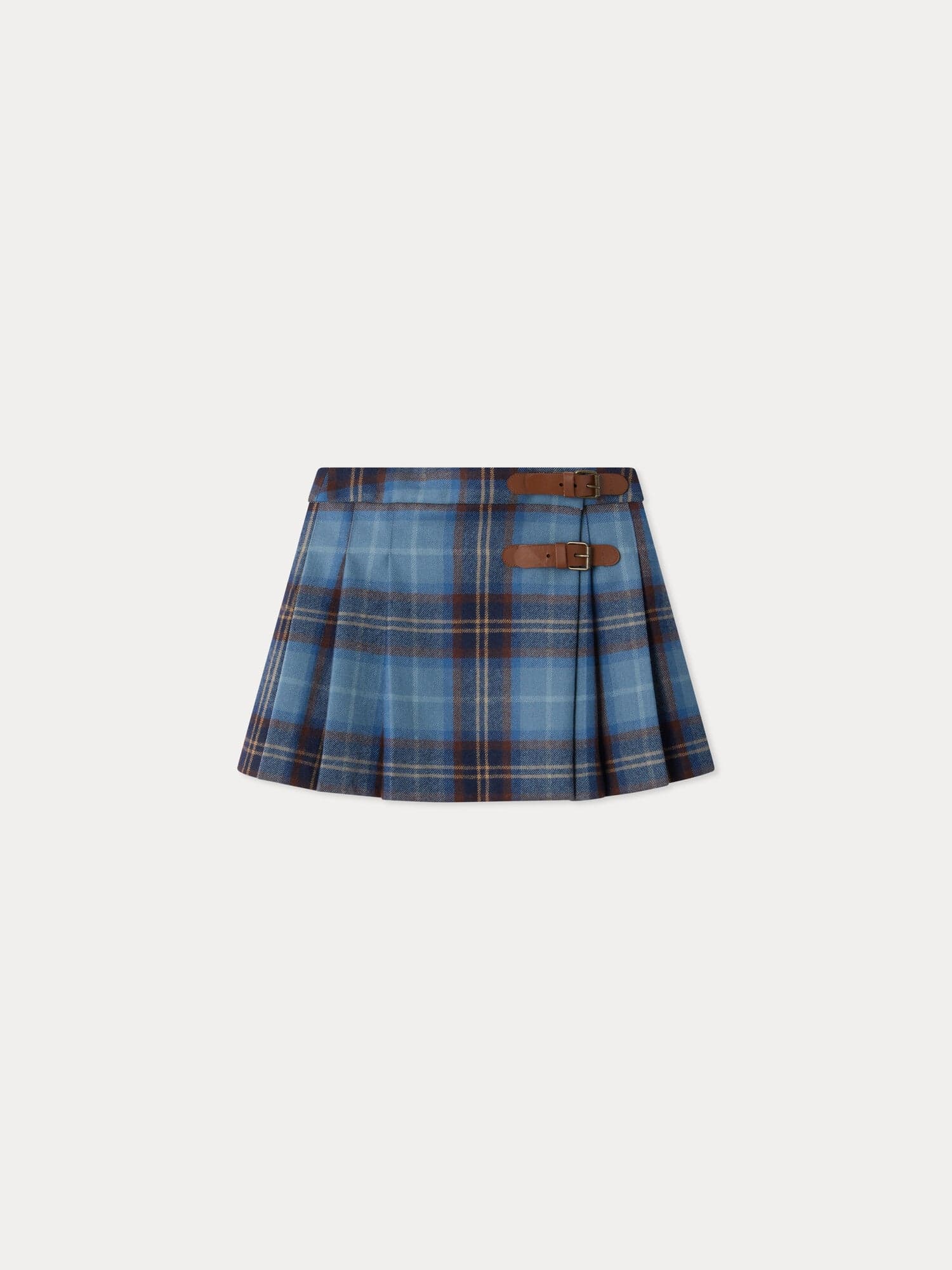 Molk navy tartan kilt skirt in wool