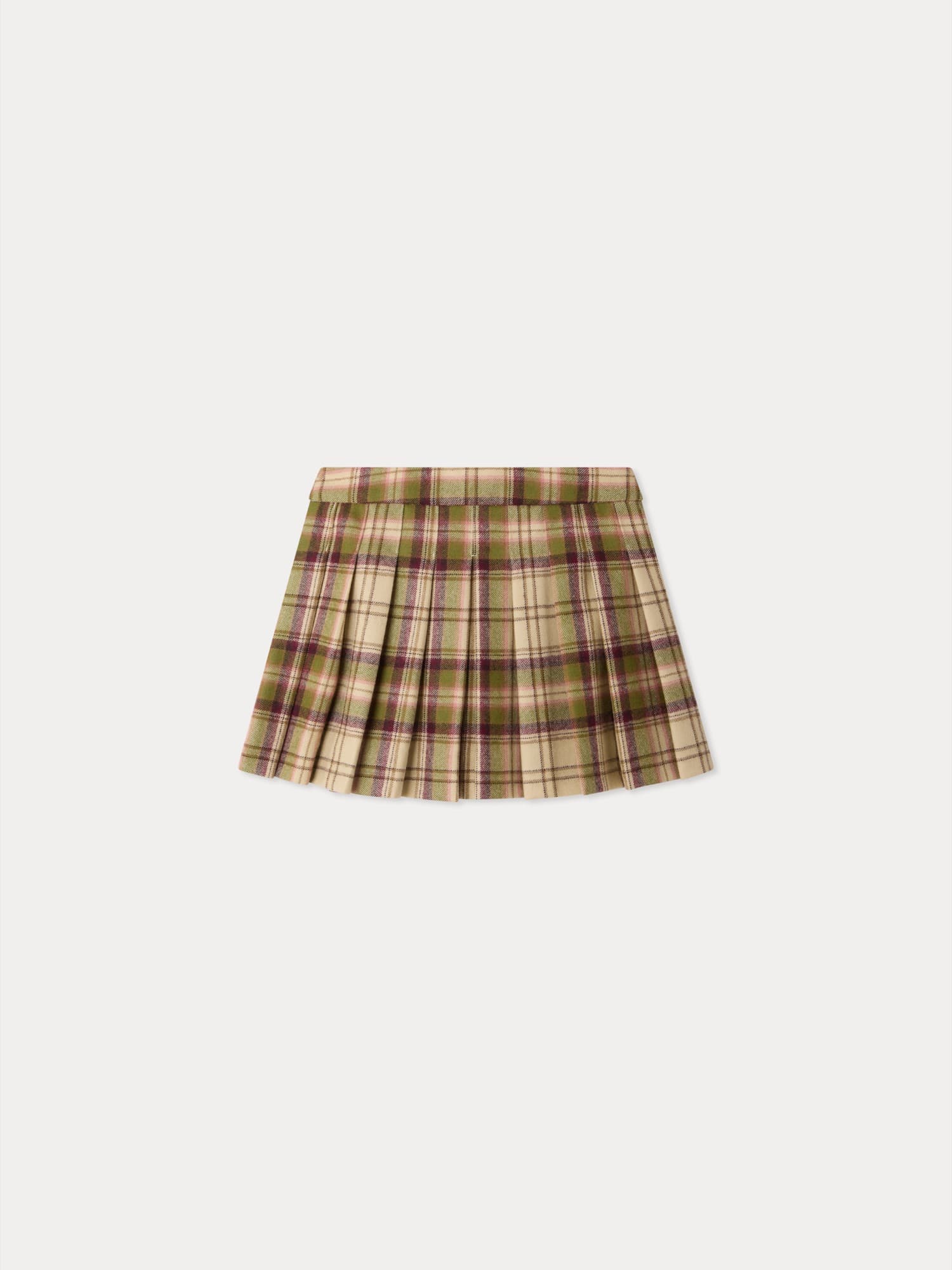 Molk tartan kilt skirt in wool
