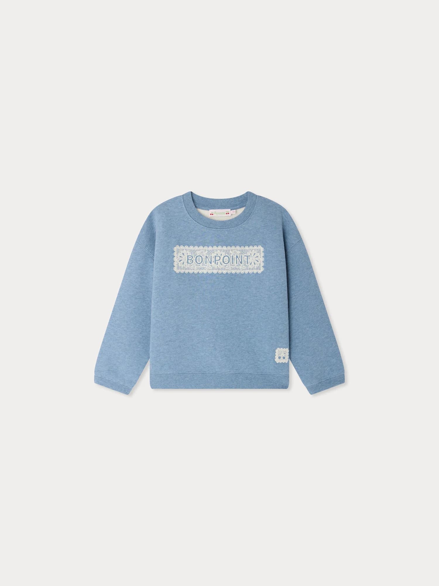 Tayla doily-embroidered sweatshirt in organic cotton