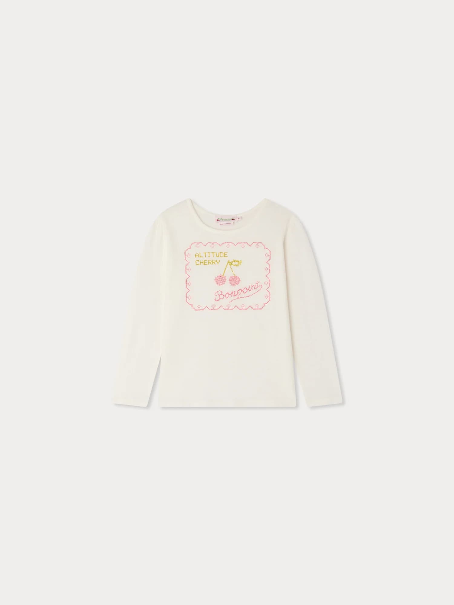 T-shirt Gracieuse with Altitude Cherry embroidery in organic cotton