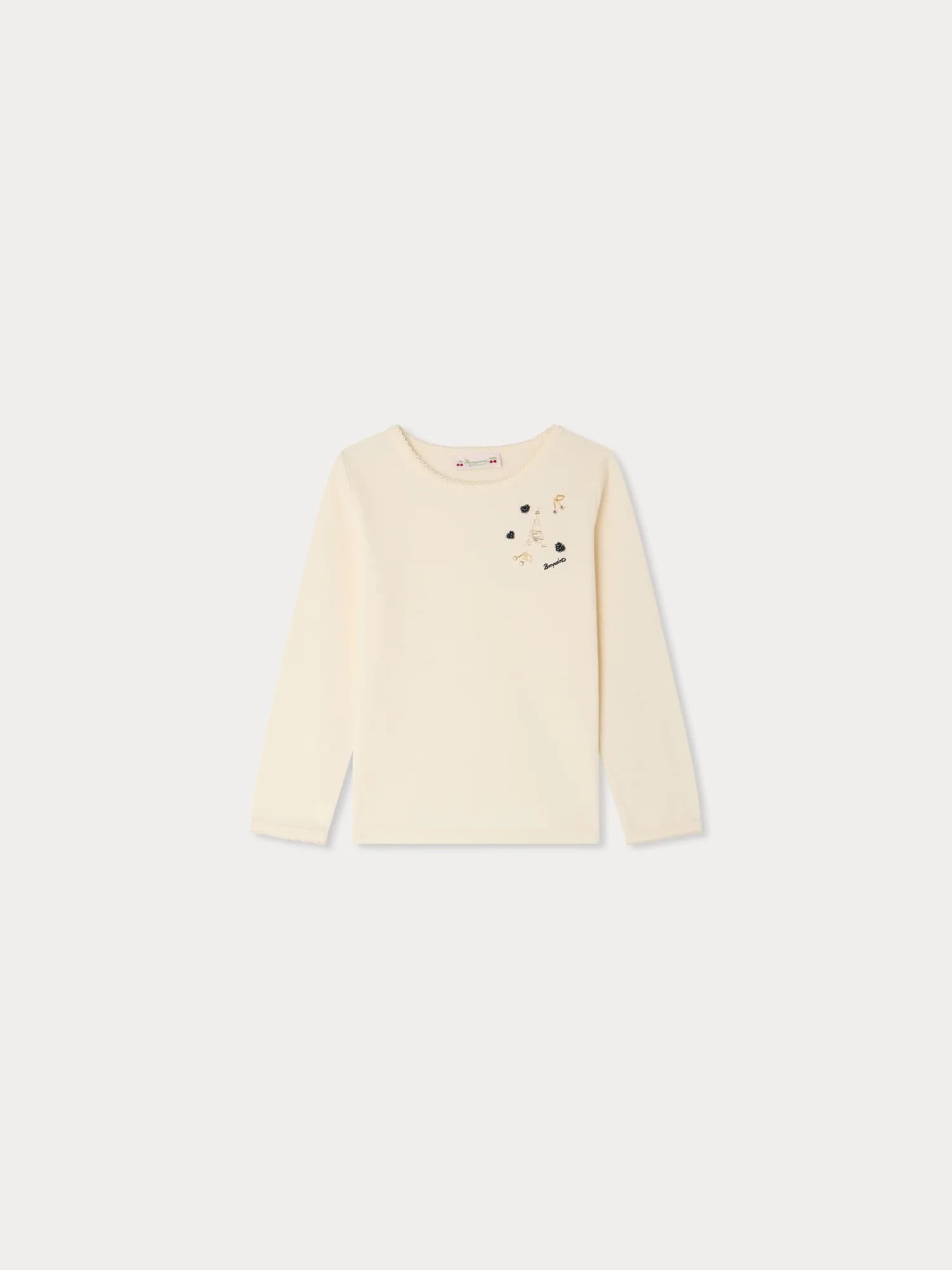 T-shirt Mellyn with Paris pearl embroidery in organic cotton
