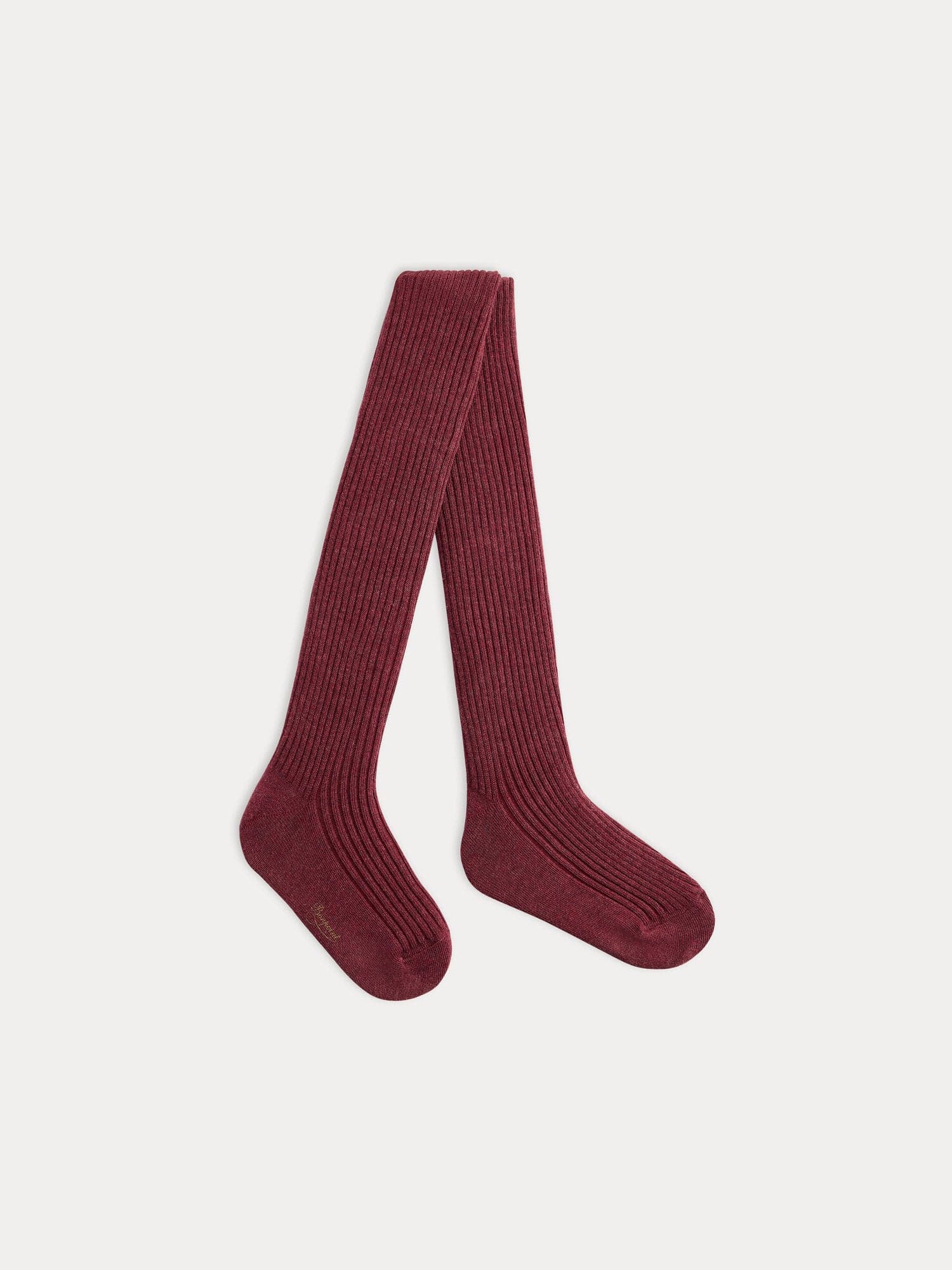 Thomina burgundy ribbed tights
