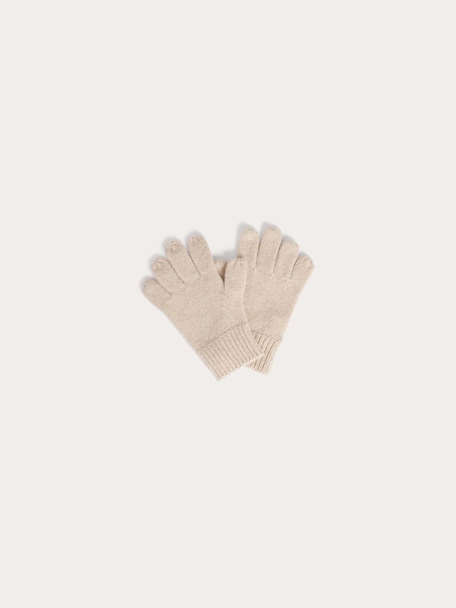 Birk mottled beige cashmere gloves