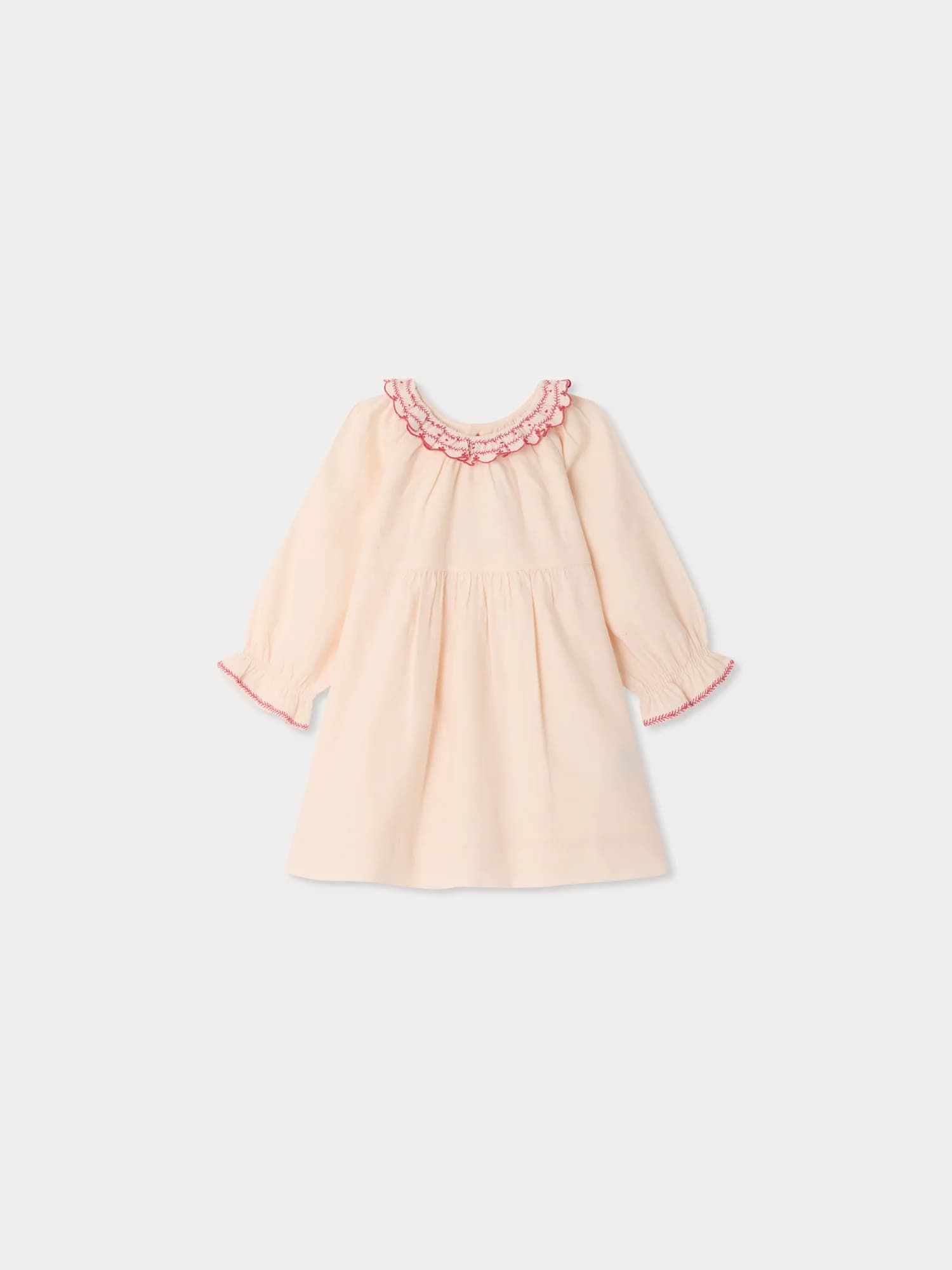 Melyssa baby dress with hand embroidery in organic cotton twill