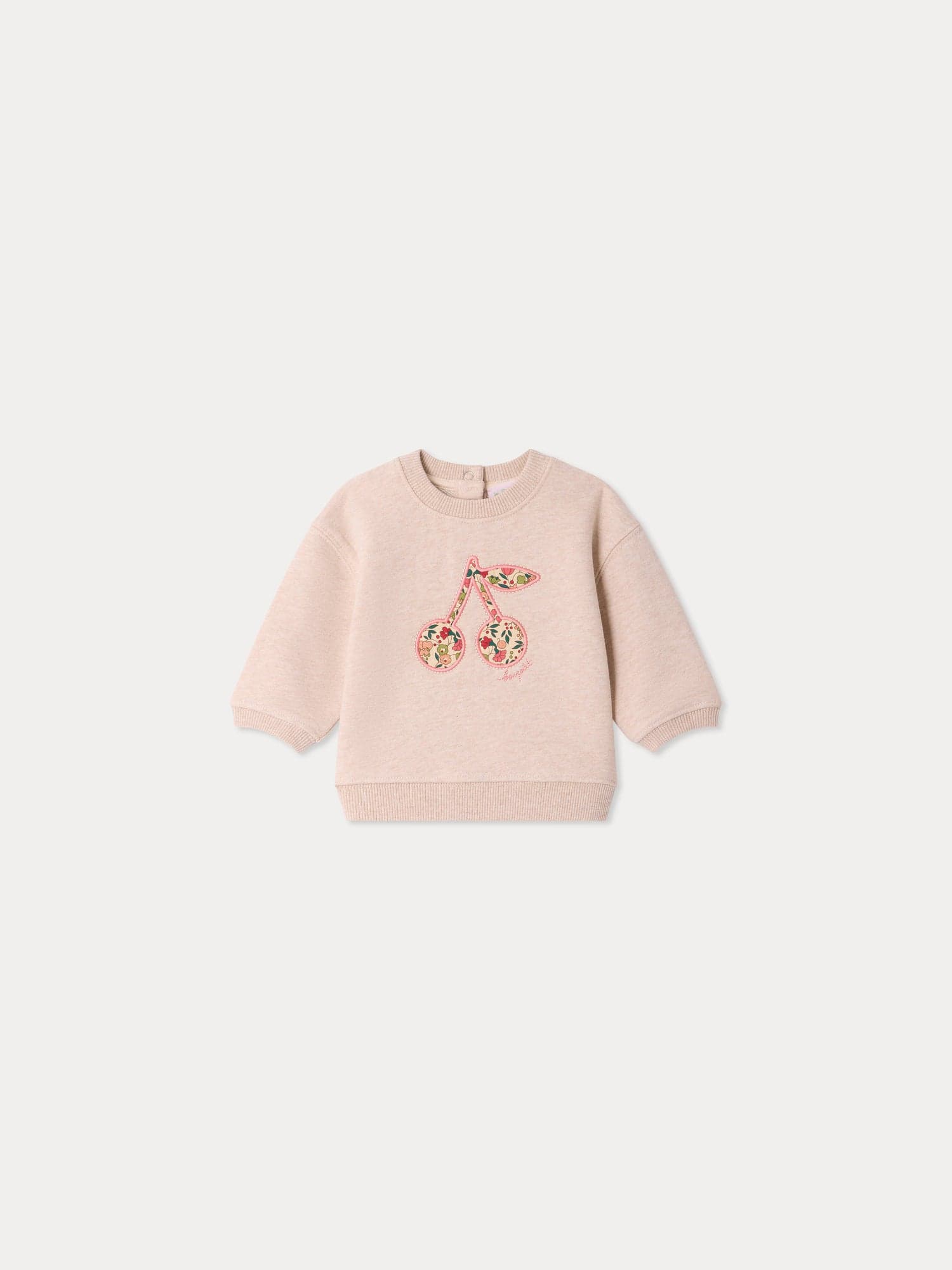 Baby sweatshirt Dahlia in organic cotton with Liberty fabric cherry print