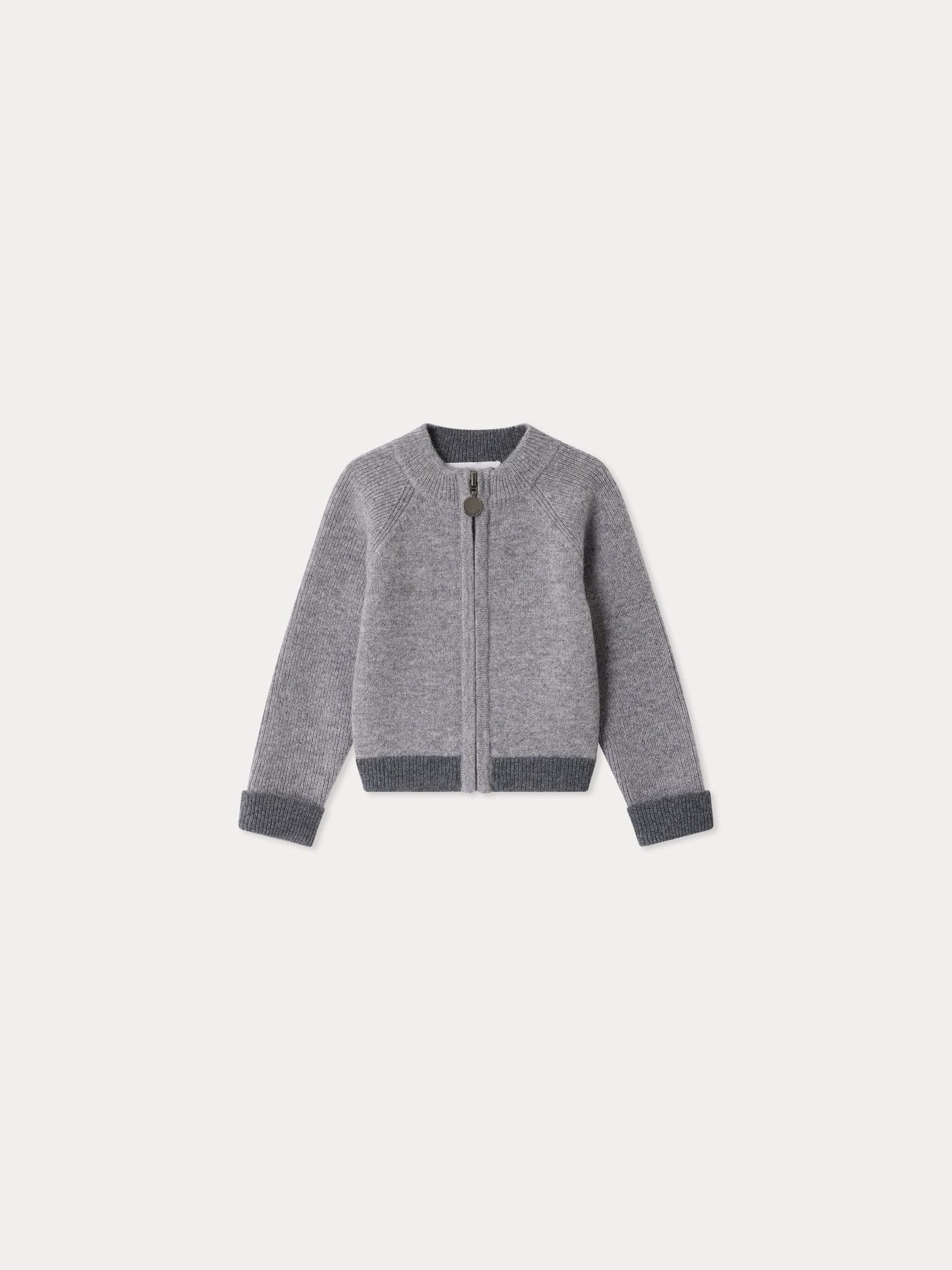 Thylio baby cardigan with stand collar in cashmere